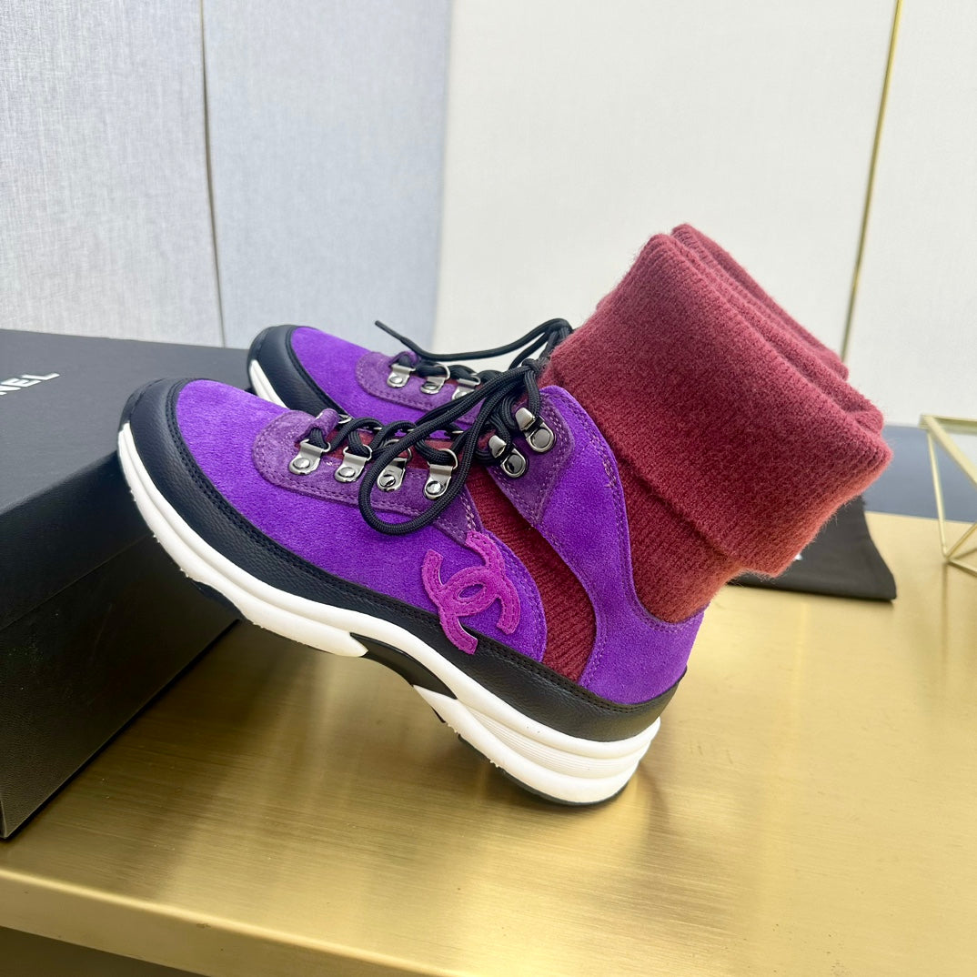 CC 26s Sock Anchor Sneakers Purple Burgundy Suede 146073