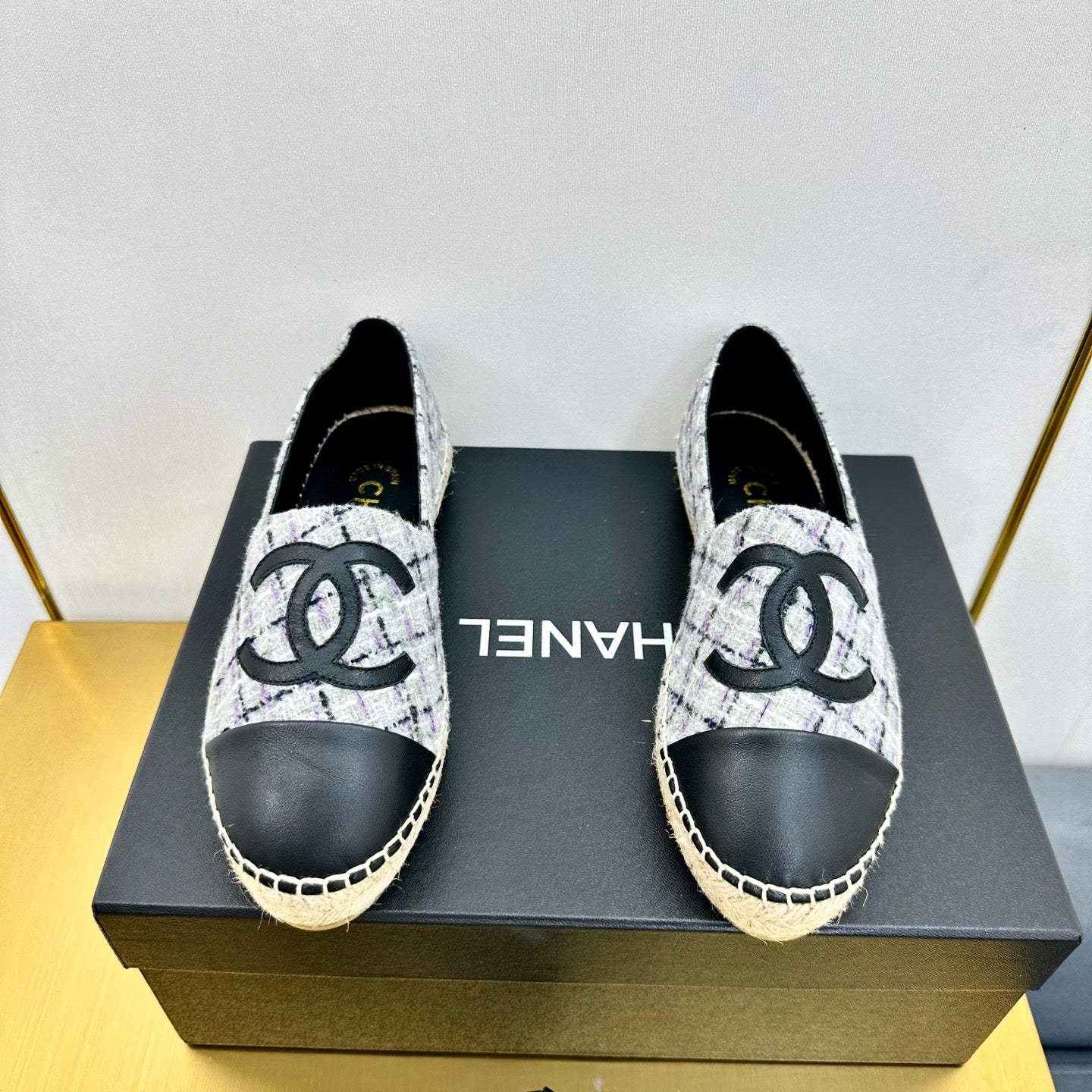 CC 25s Slip–on Espadrilles Gray Purple Tweed 297821