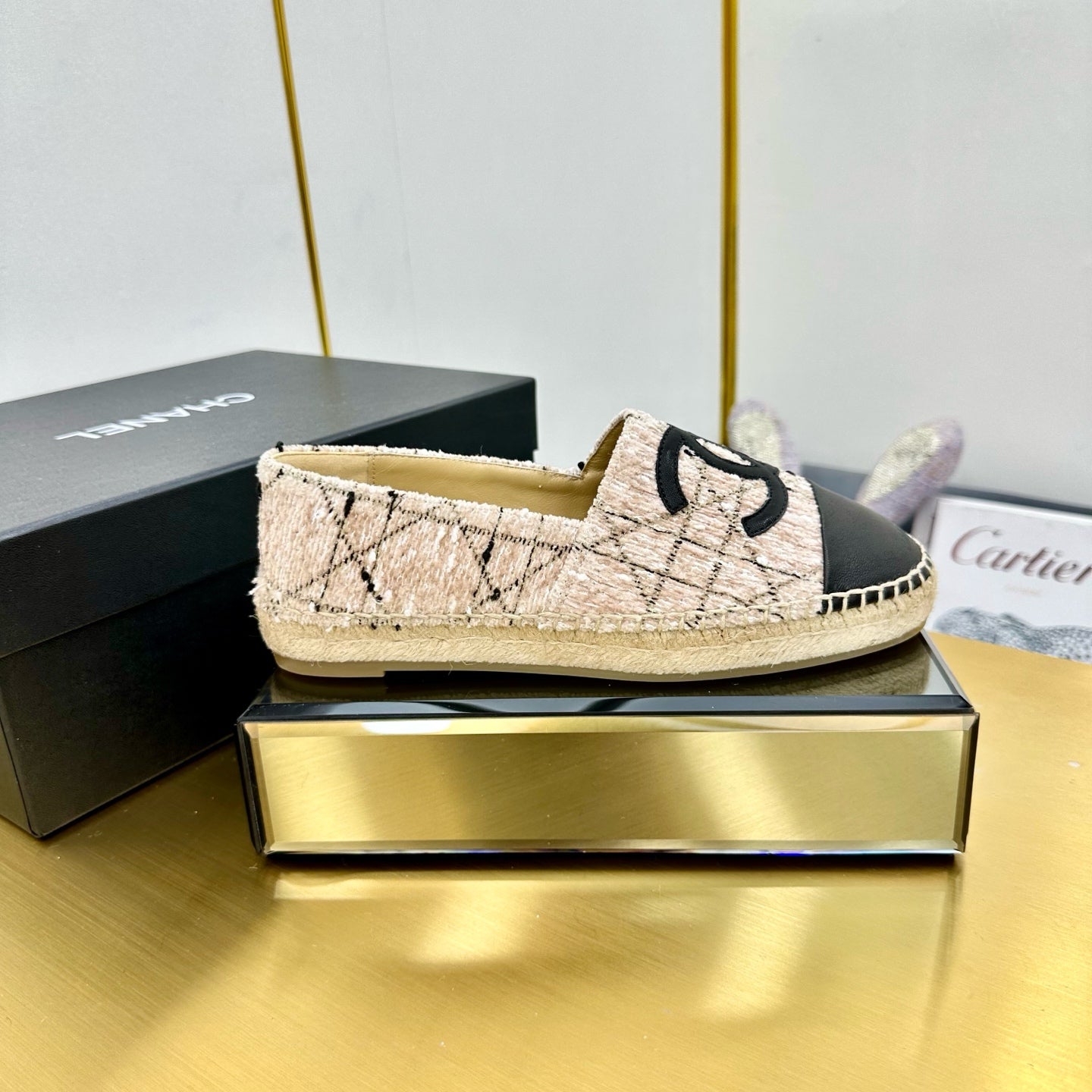 CC 25s Slip–on Espadrilles Creamy White Tweed 297827