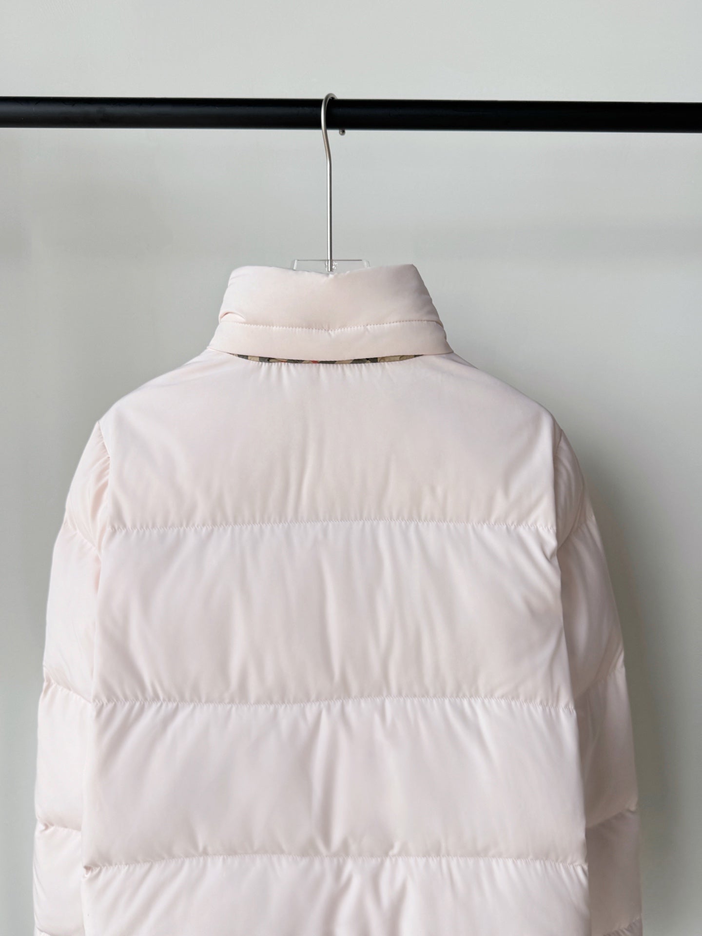 BRR 26s Check Trim Puffer Jacket Light Pink Down 427153