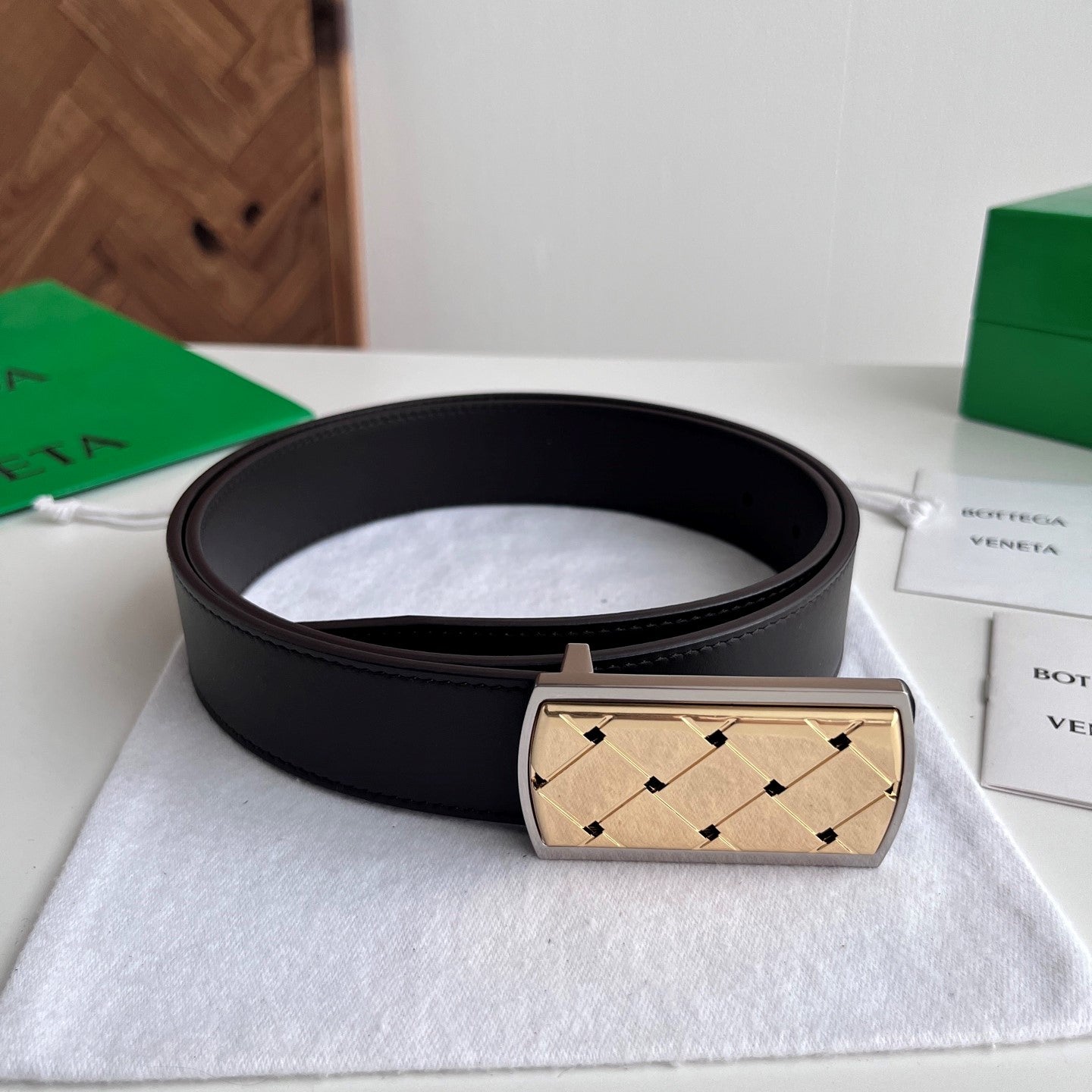 BV 26s Men’s Elevator Belt 3.5cm Grain Calfskin 216629