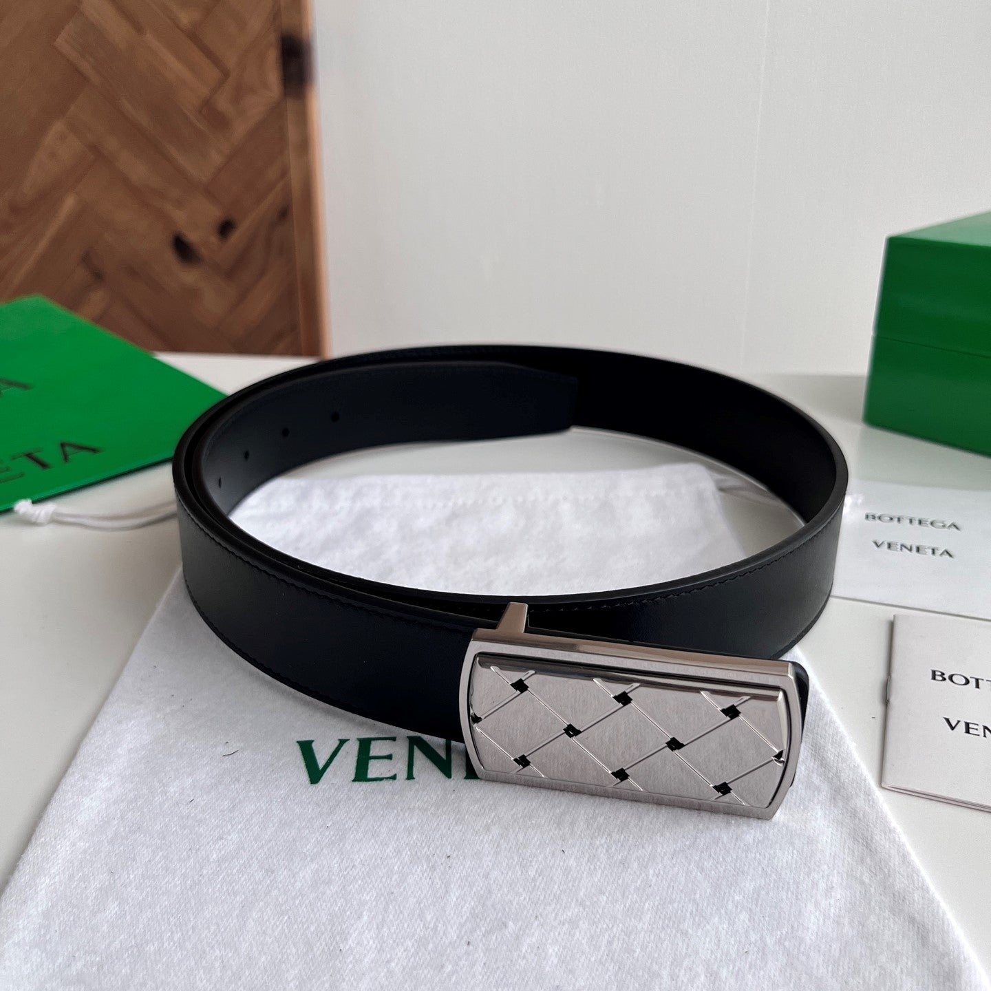 BV 26s Men’s Elevator Belt 3.5cm Grain Calfskin 216630