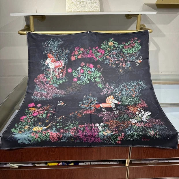 Dior 2026 Charming Garden Square Scarf 90cm Silk 207569