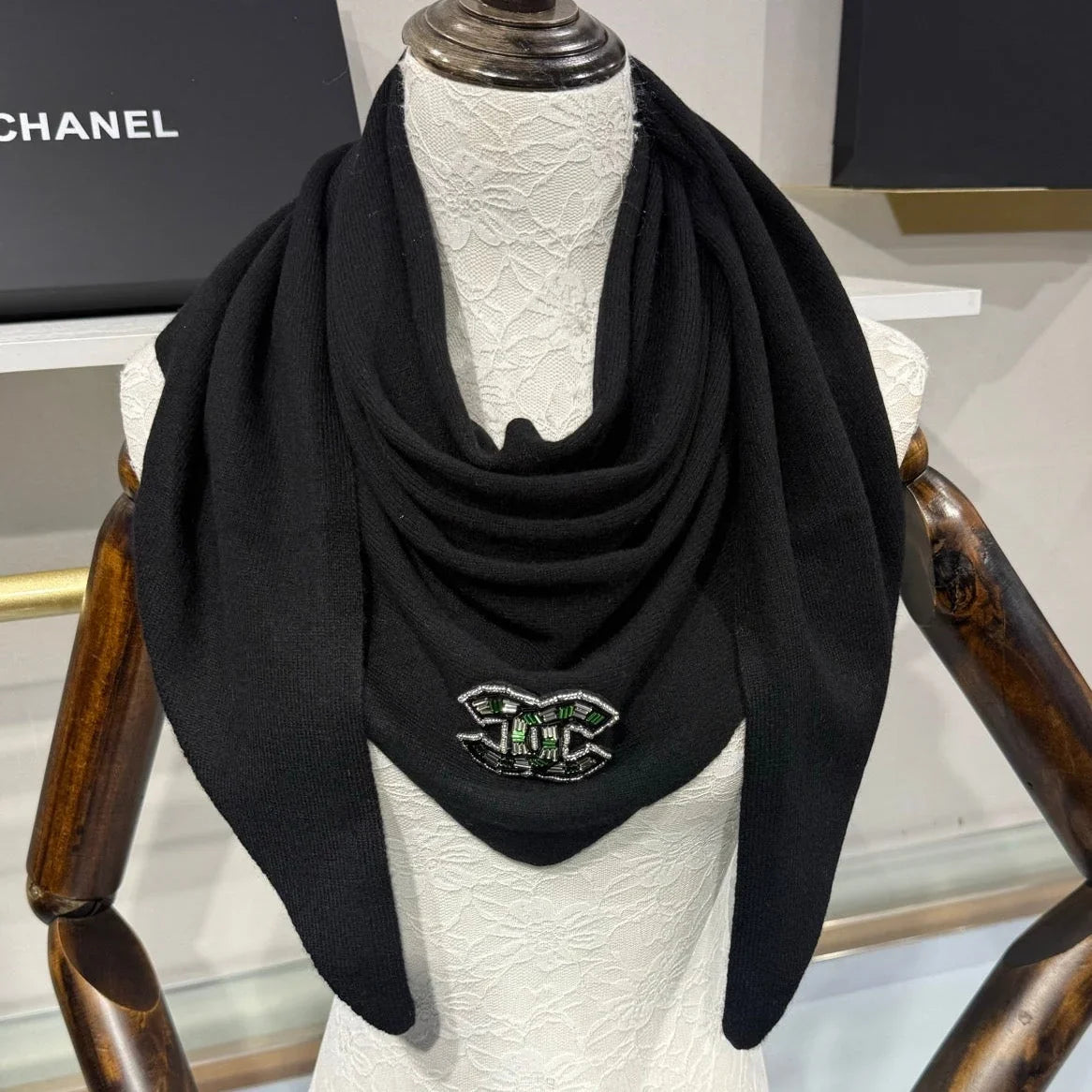 Chanel 2026 Quilted Scarf 190cm Cashmere 217120 (Copy)