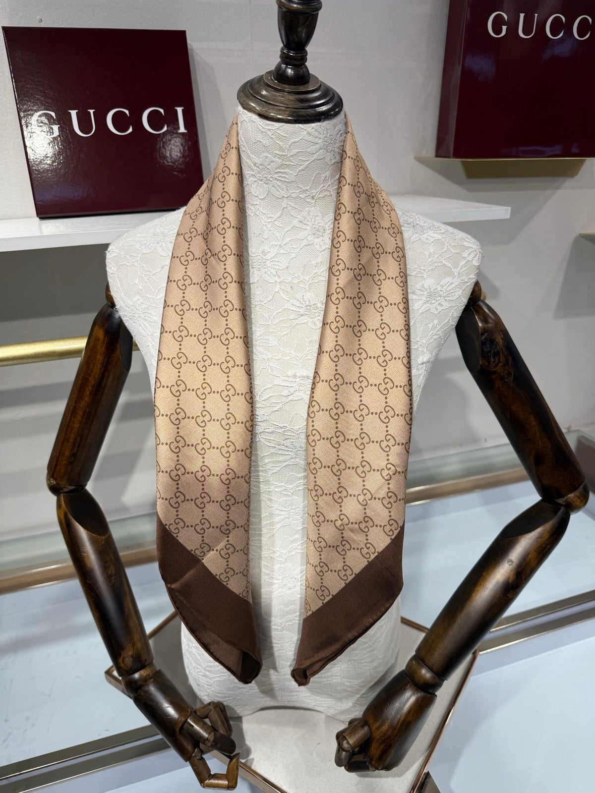 GG Scarf 88x88cm Colorful Twill Silk 219606