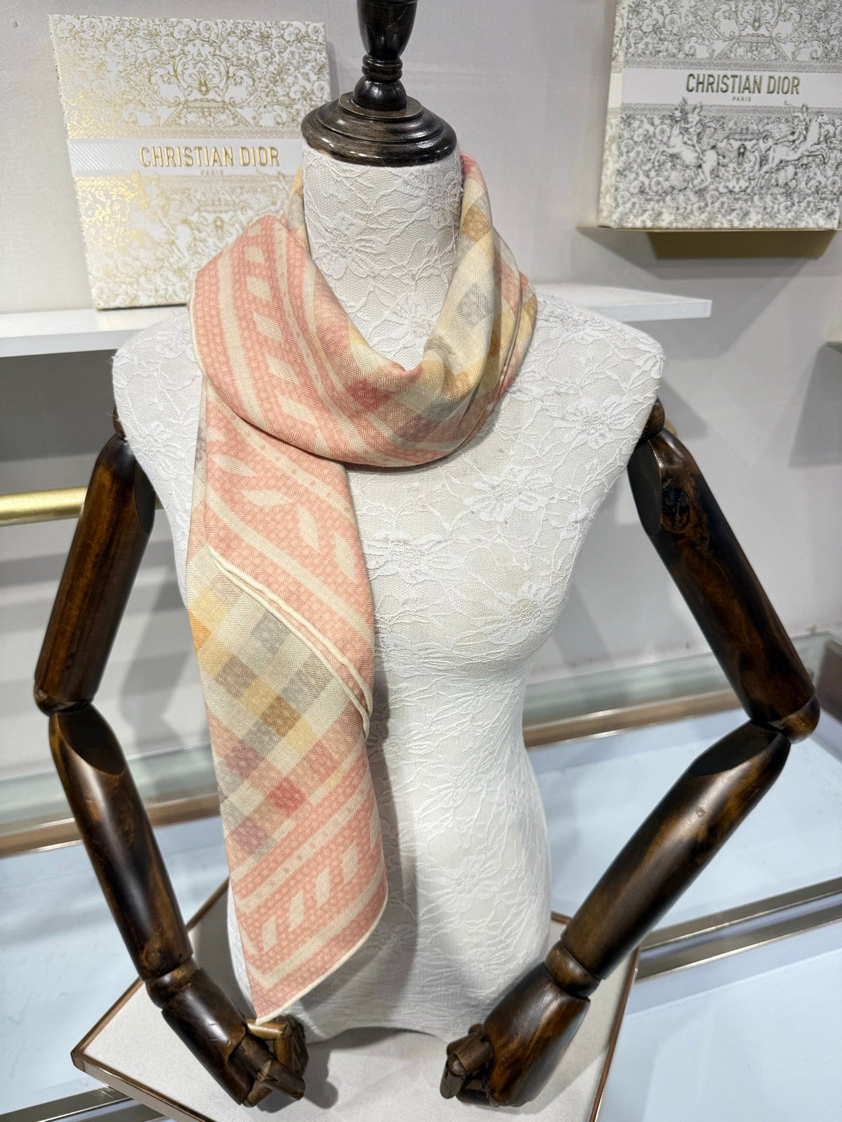 CD Scarf 90x90 Colorful Twill Silk Cashmere 220029