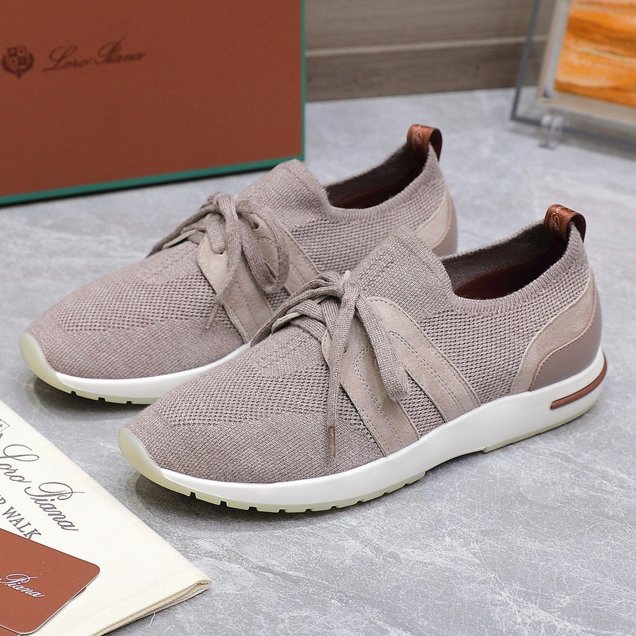 LP lady Flexy Walk Sneaker Pink Wool And Calfskin 310454