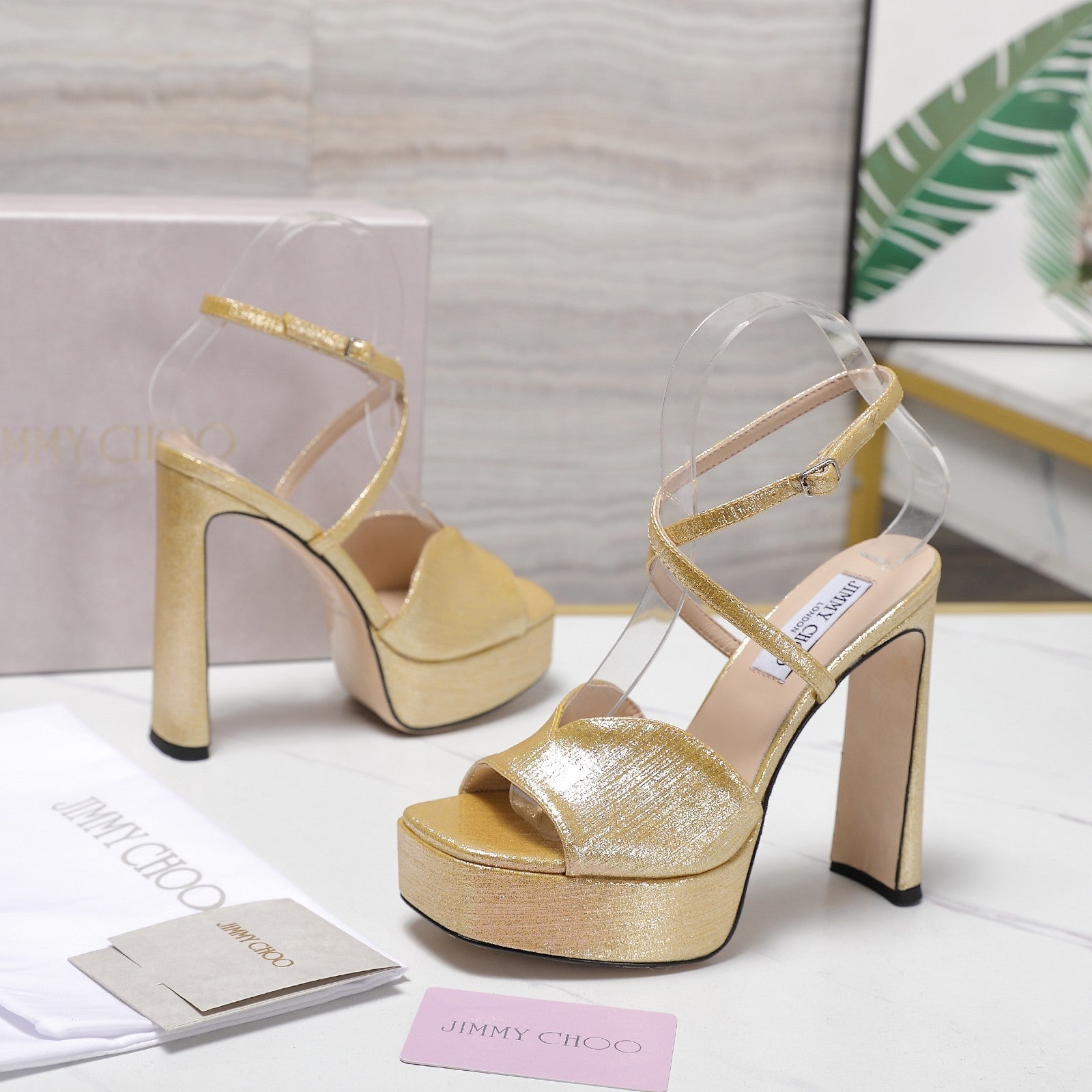 Jimmy Karli Platform Sandals 125m Gold Fabric 397353