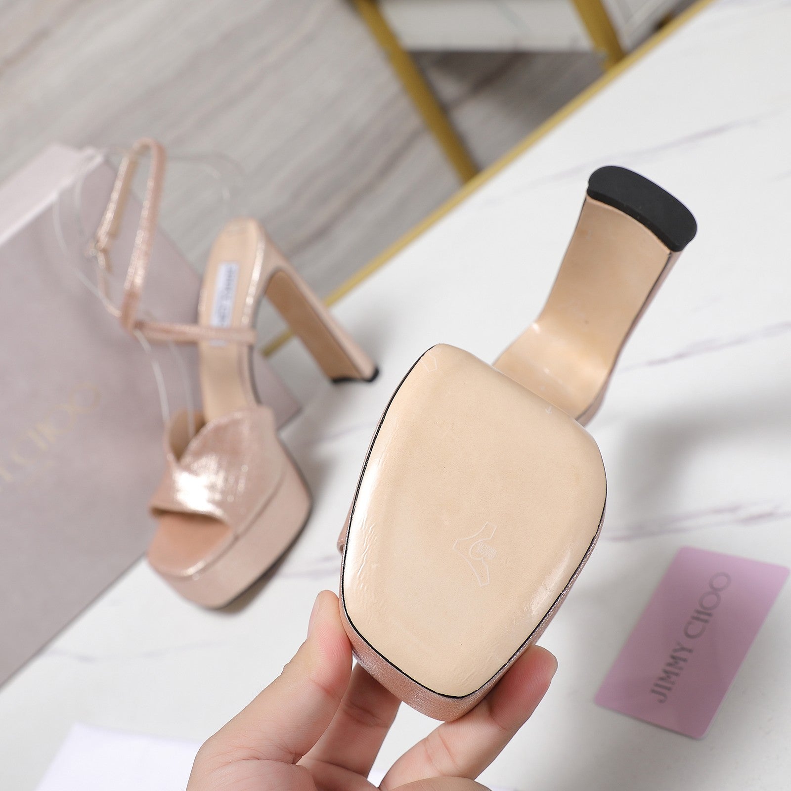 Jimmy Karli Platform Sandals 125mm pinkish-gold Fabric 397354