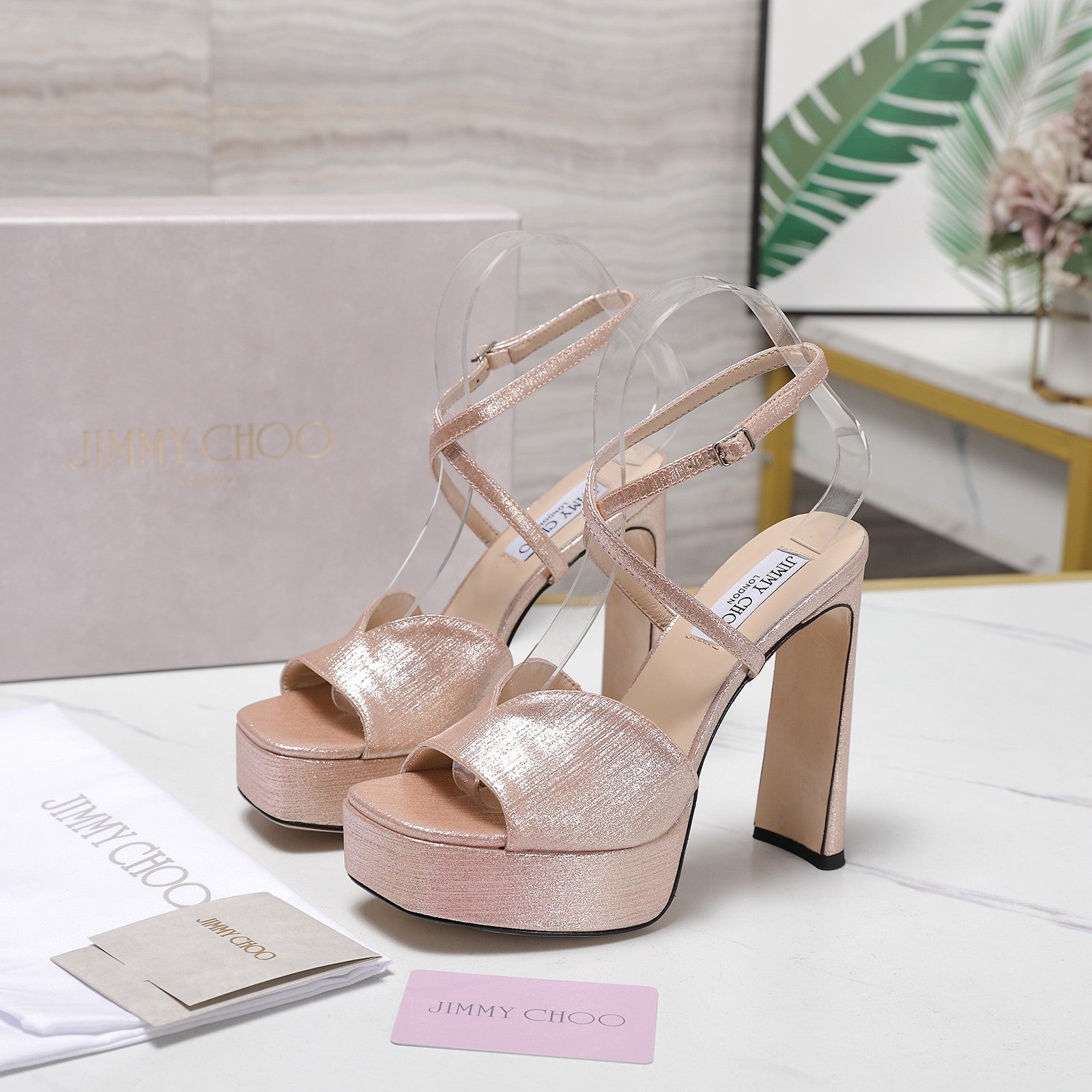 Jimmy Karli Platform Sandals 125mm pinkish-gold Fabric 397354