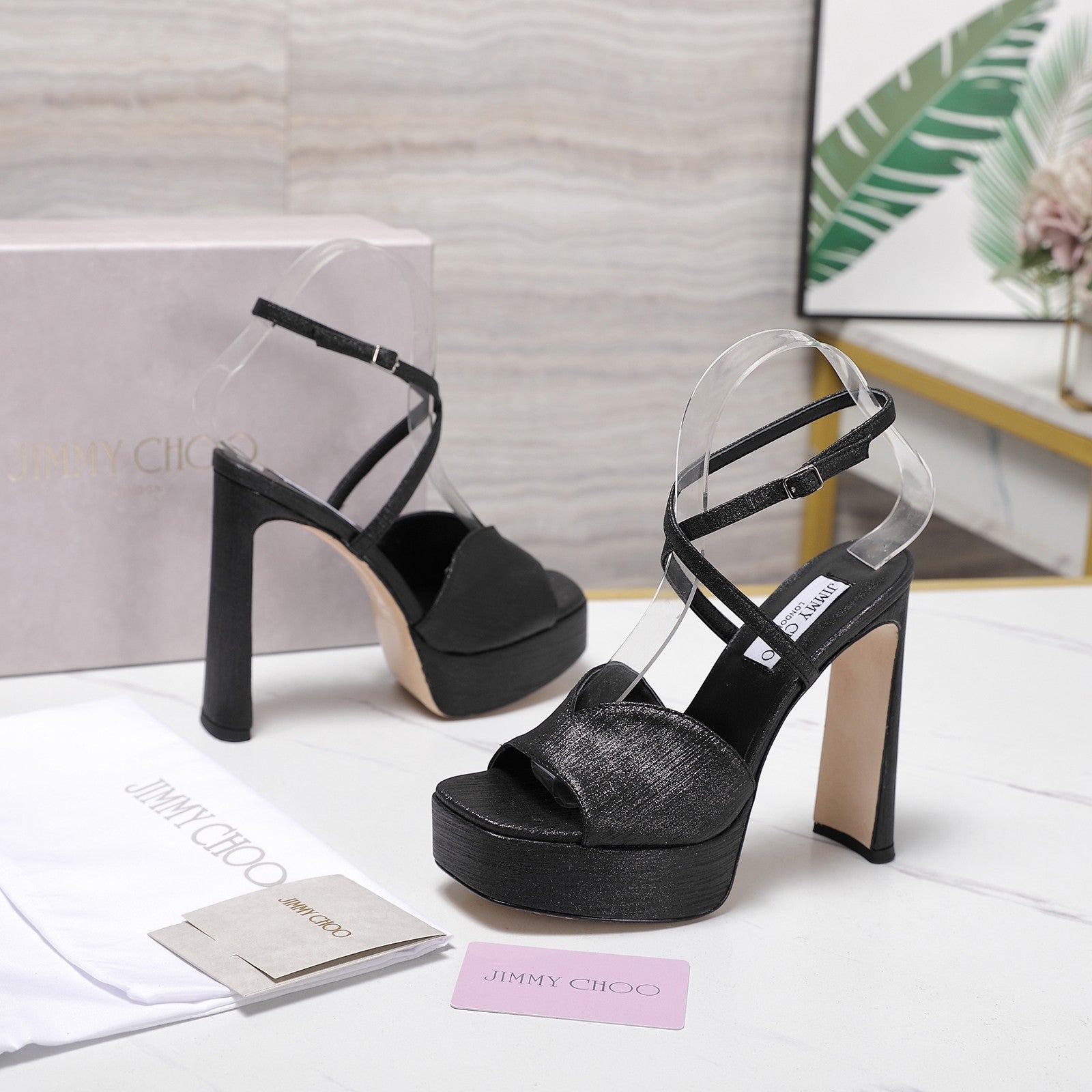 Jimmy Karli Platform Sandals 125mm Black Fabric 397355