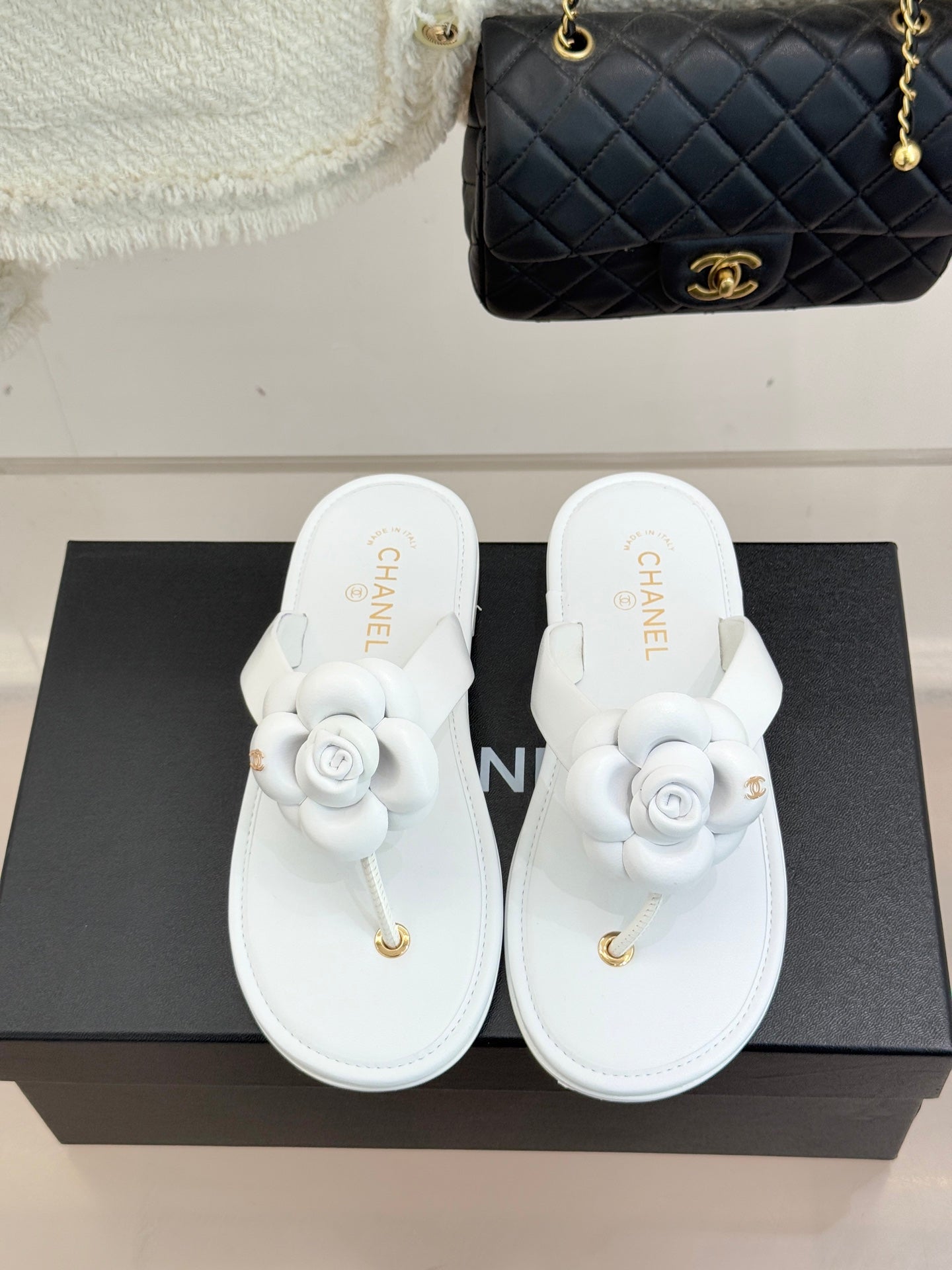 CC 26C Early Spring Camellia Slide White Calfskin