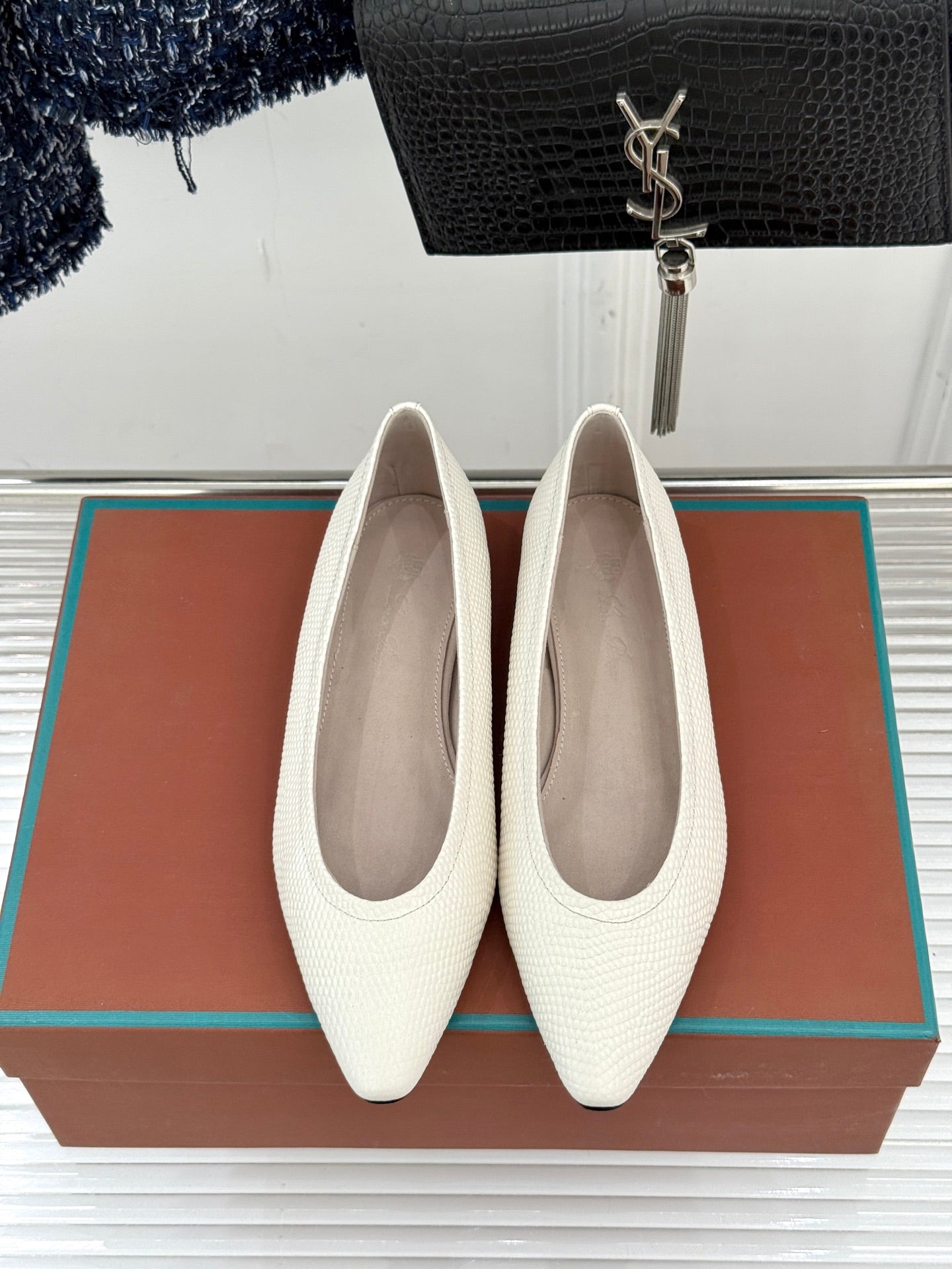 LP Primula Ballet Flat White Leather 570693