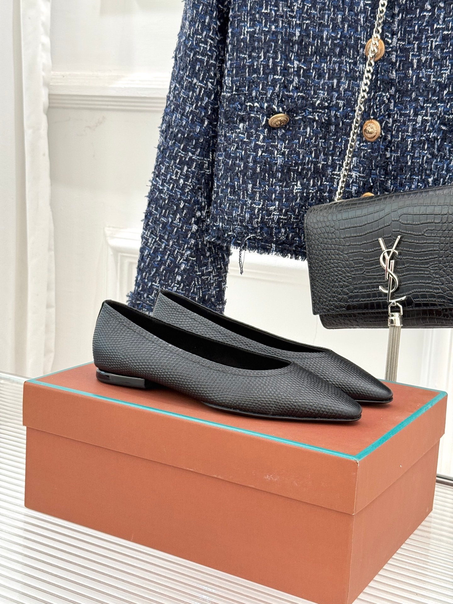 LP Primula Ballet Flat Black Leather 570694