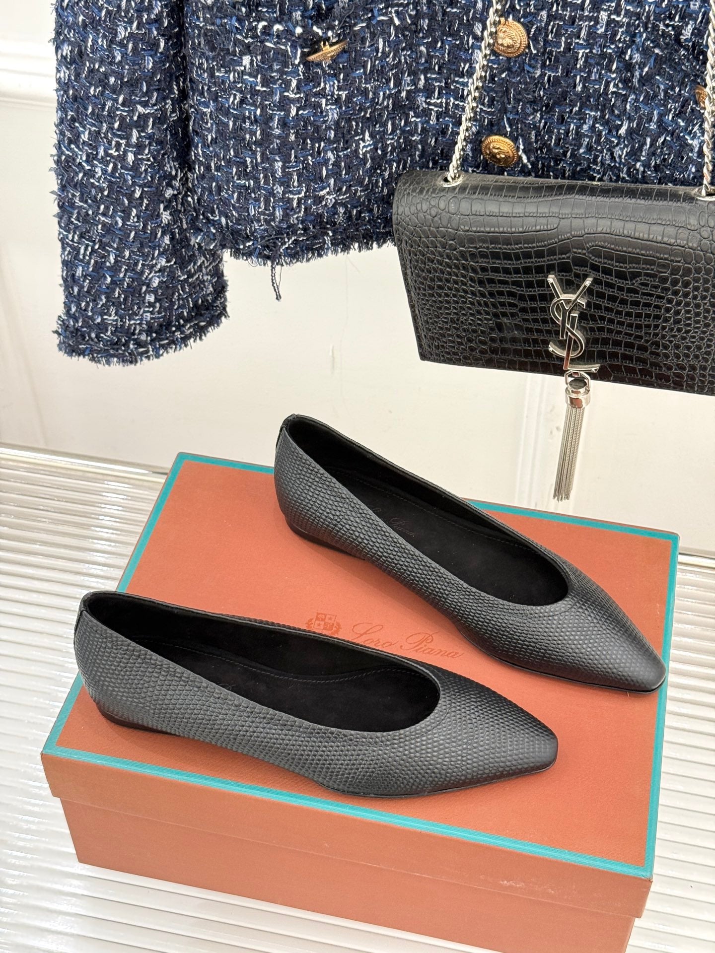 LP Primula Ballet Flat Black Leather 570694