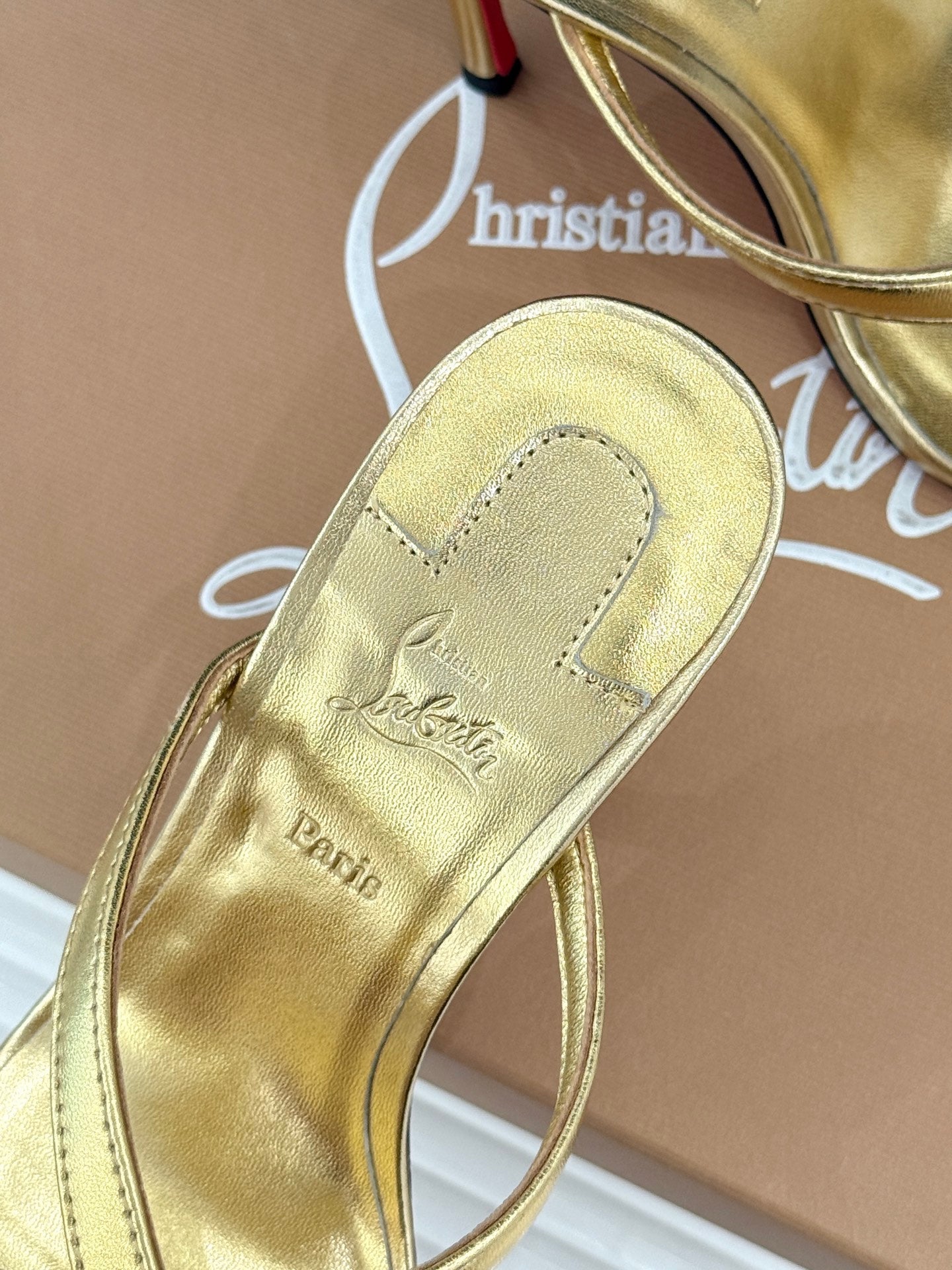 CL 26s Mulazee Cross Mules 8cm Gold Leather 991530