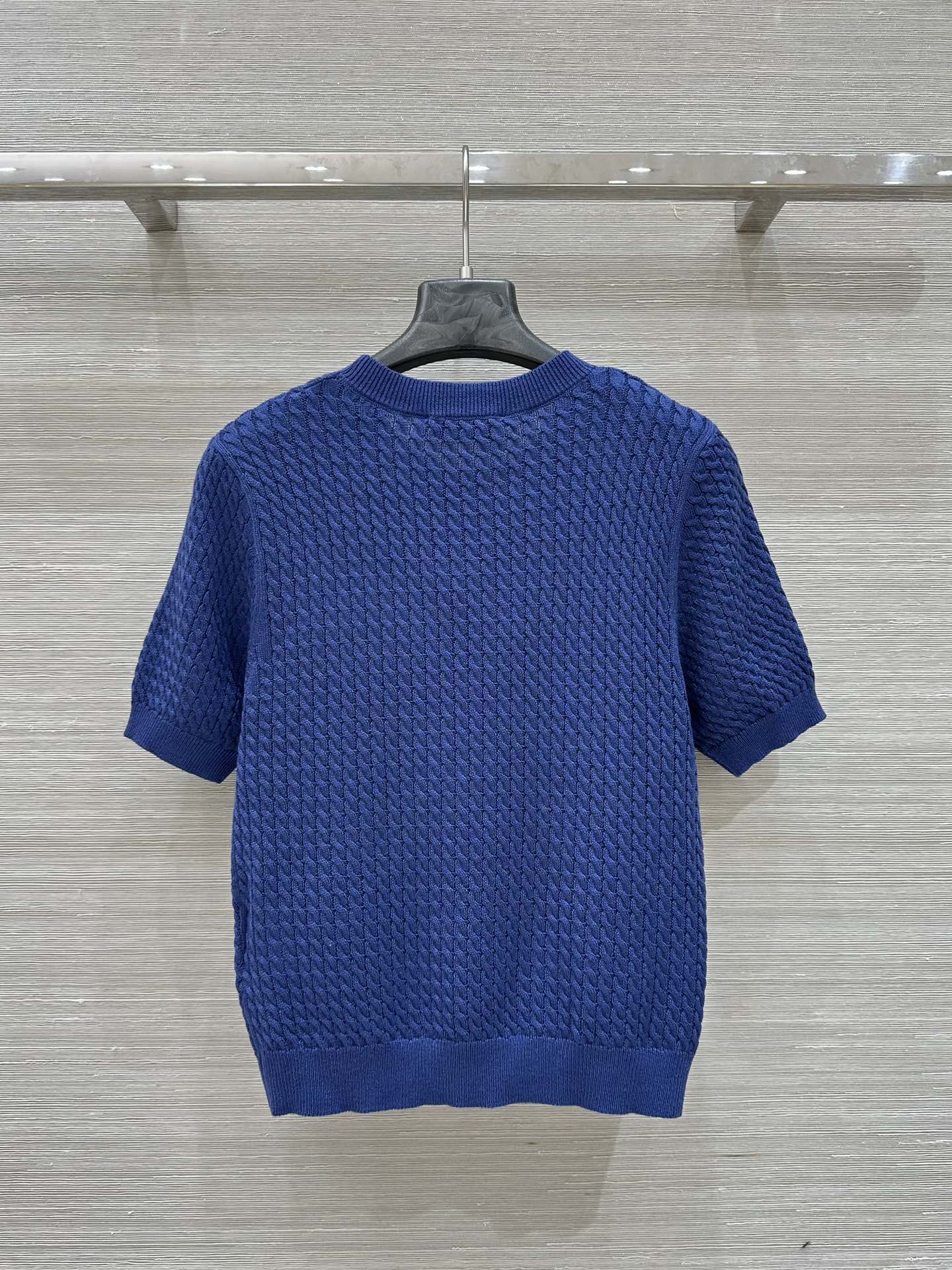 Miu Miu 25 Knitted Top Blue Wool