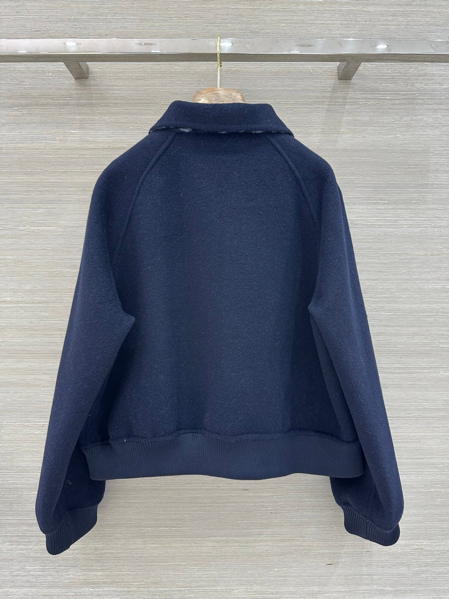 HM 26s Cashmere Bomber Jacket Navy Blue 427326