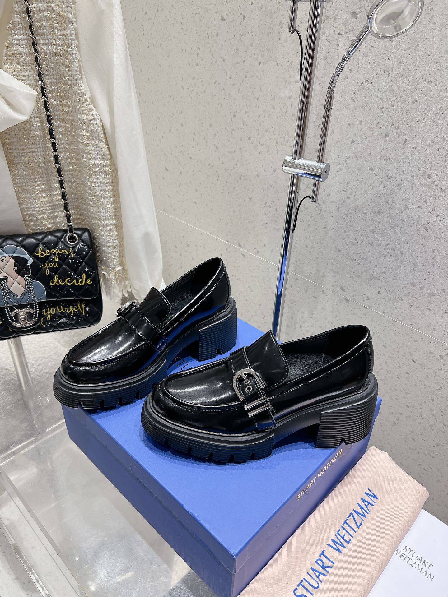 SW  Soho Loafers With Buckle Black Patent Leather 554366