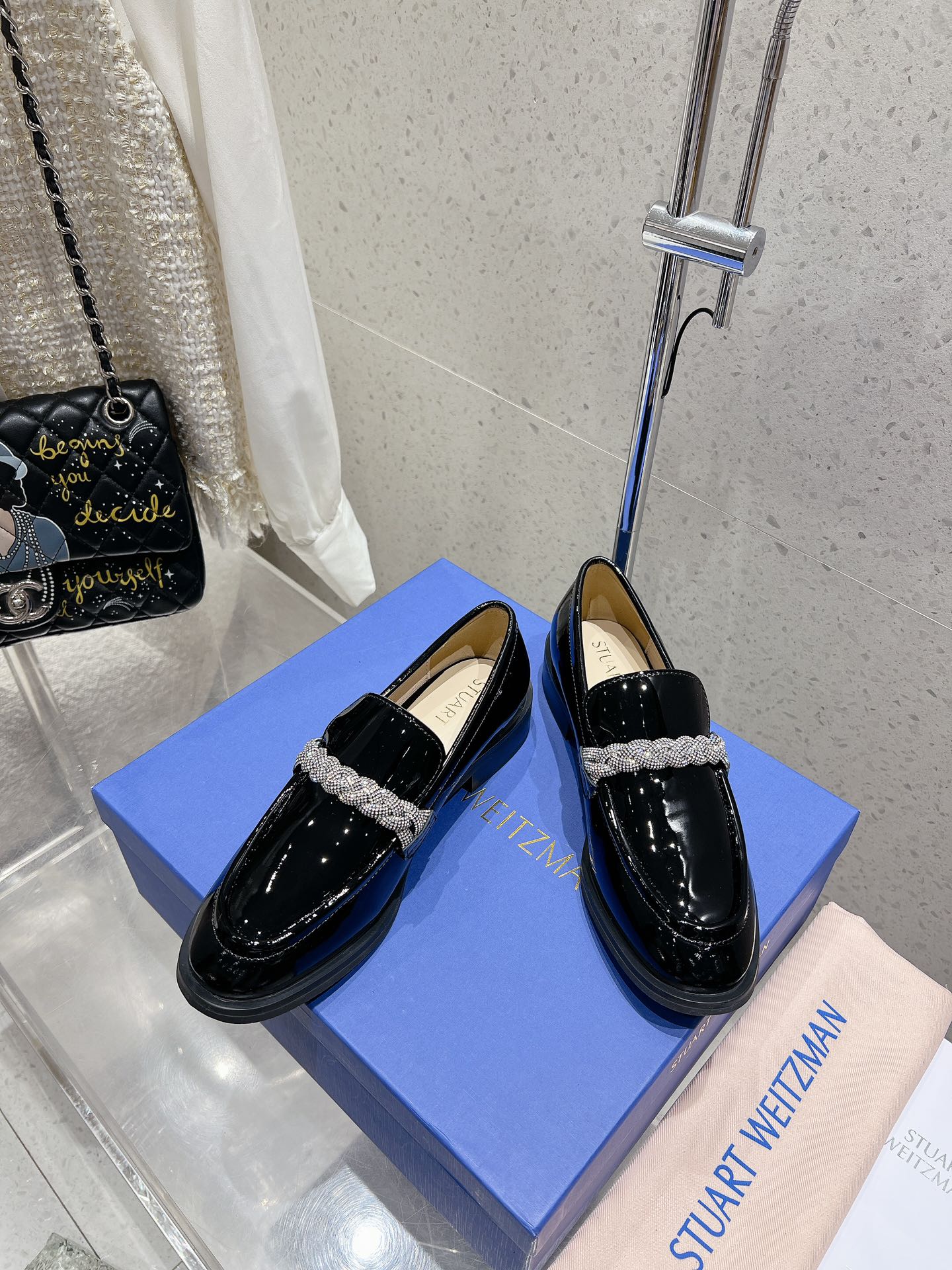 SW Palmer Highshine Loafer With Crystal Black Patent Leather 554370