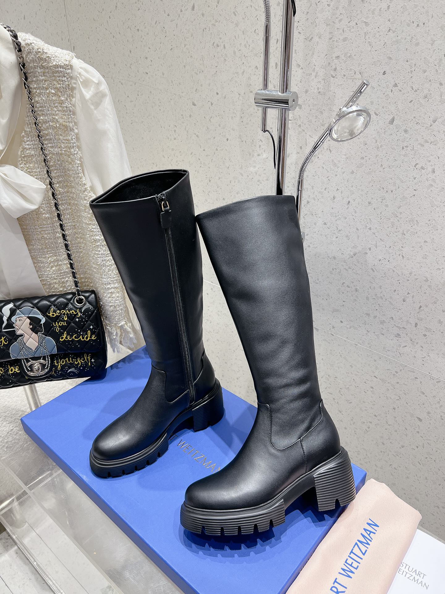 SW  5050 Ultralift Boot Black Lambskin 554351