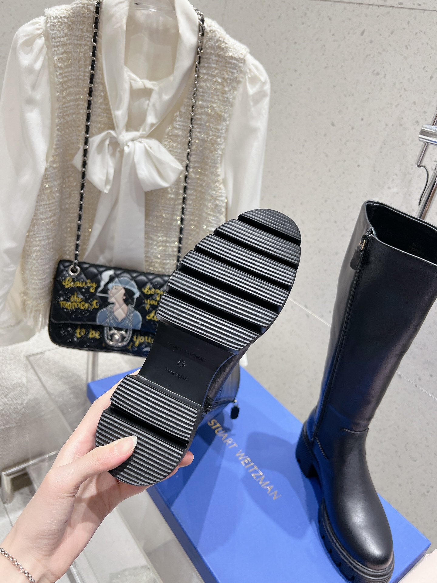 SW  5050 Ultralift Boot Black Lambskin 554351