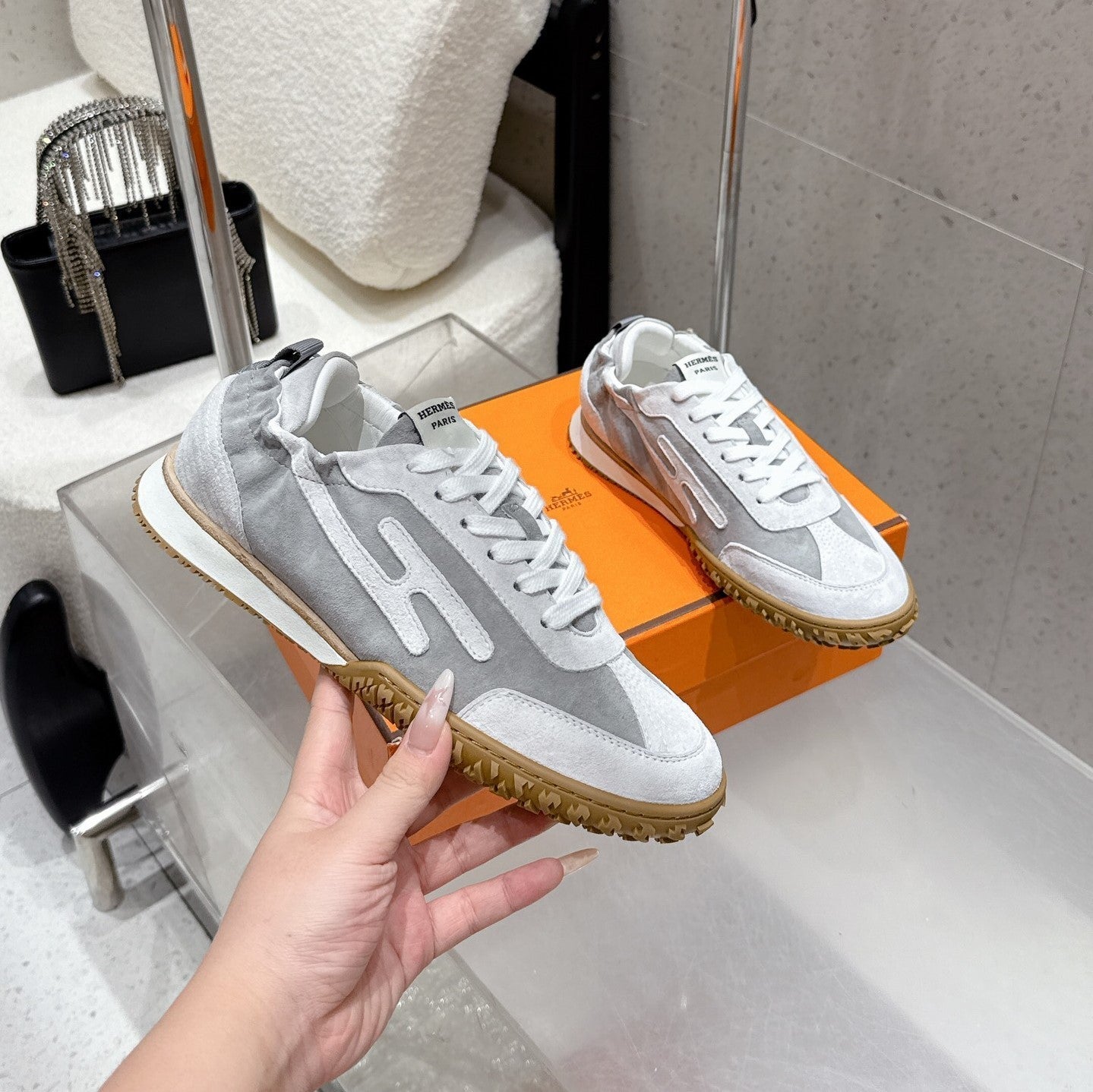 HM Jet Sneaker Dark & Light Grey Suede 554151