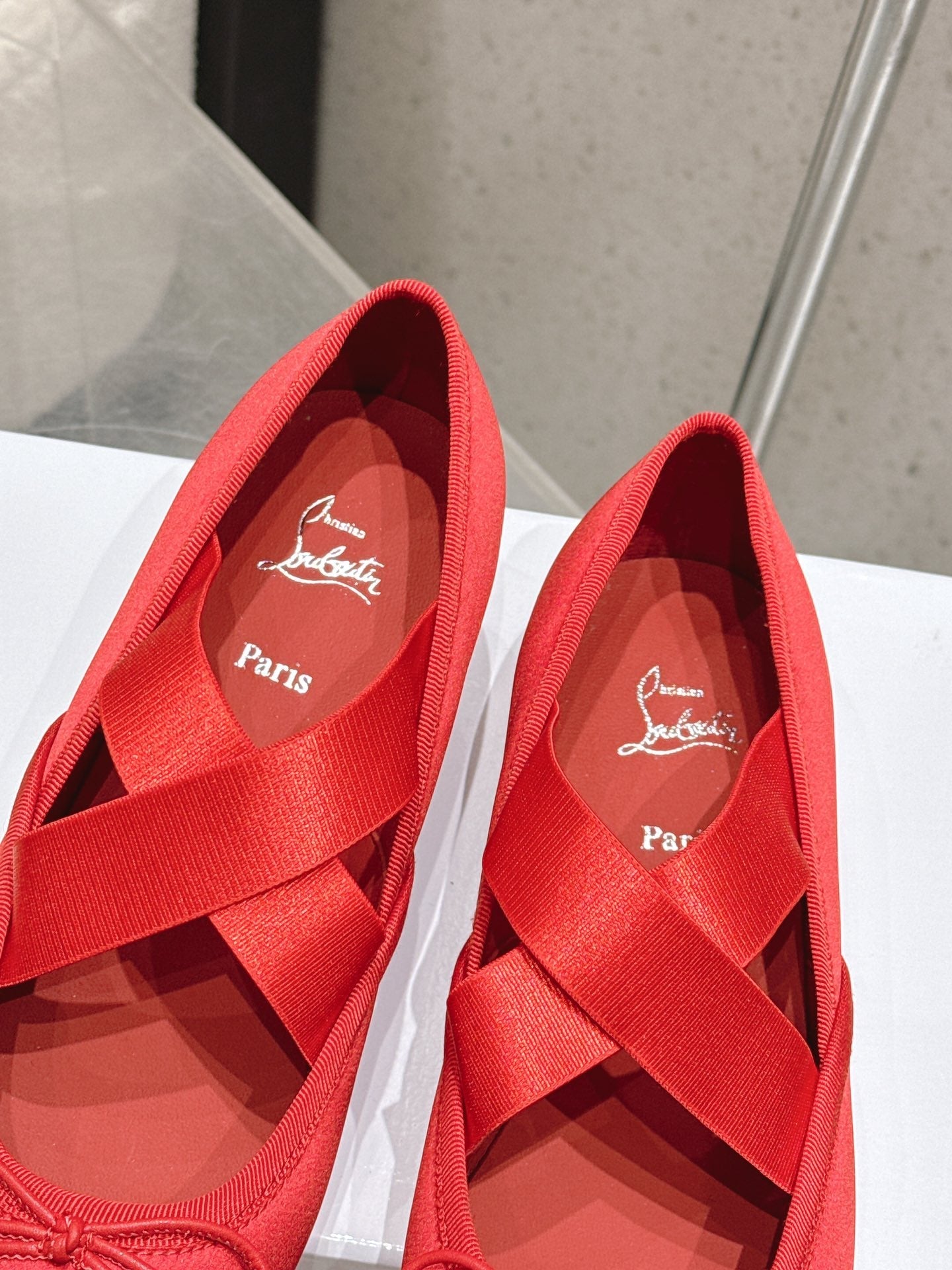 CL Ballet Butterfly Ballet Flats Red Satin610808