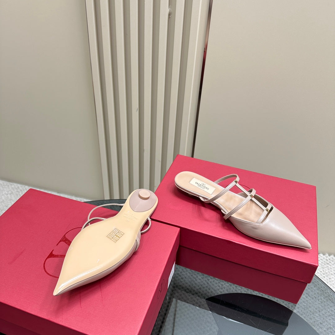 Valentino Rockstud Soft Pink Calfskin Mule 20mm