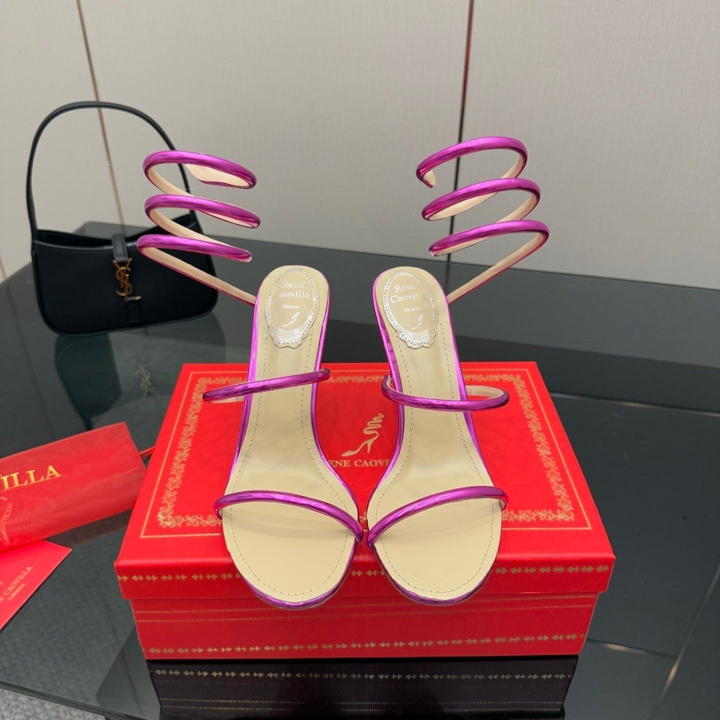 RC Sandals 9.5cm Pink Lotus Imported Metal Sheepskin 302595