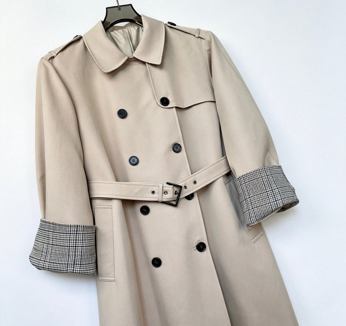 BC 26s Classic Long Trench Coat Beige Polyester Rayon 428570