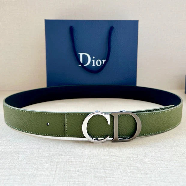 Dior 35mm Montaigne Reversible Belt Grained Calfskin 208469