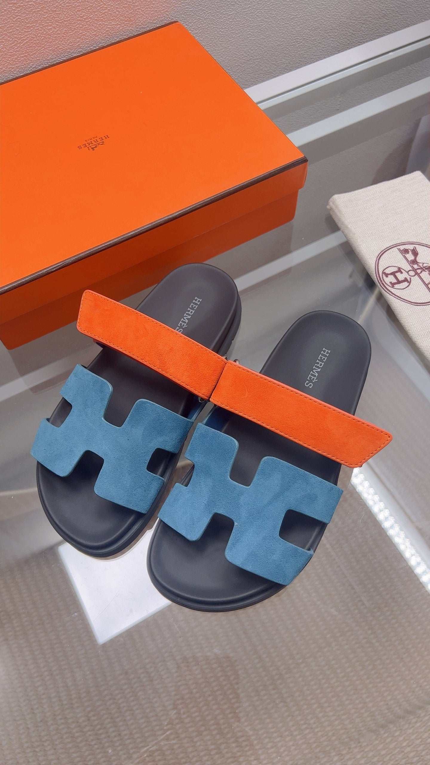 HM Chypre Sandal Blue Orange Suede 827518
