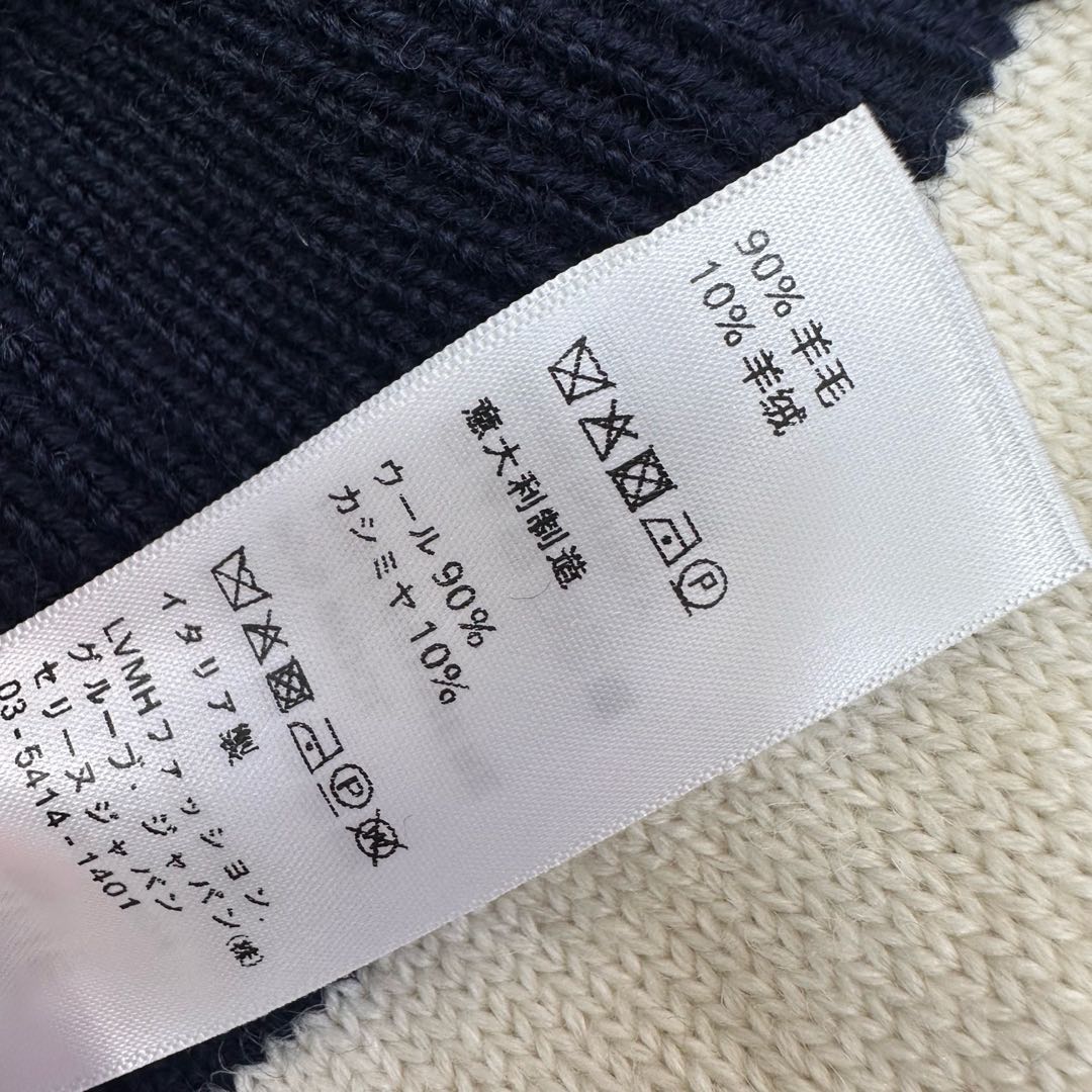 Celine Crewneck Pullover Sweater Black Mix Cream Wool and Cashmere 341951