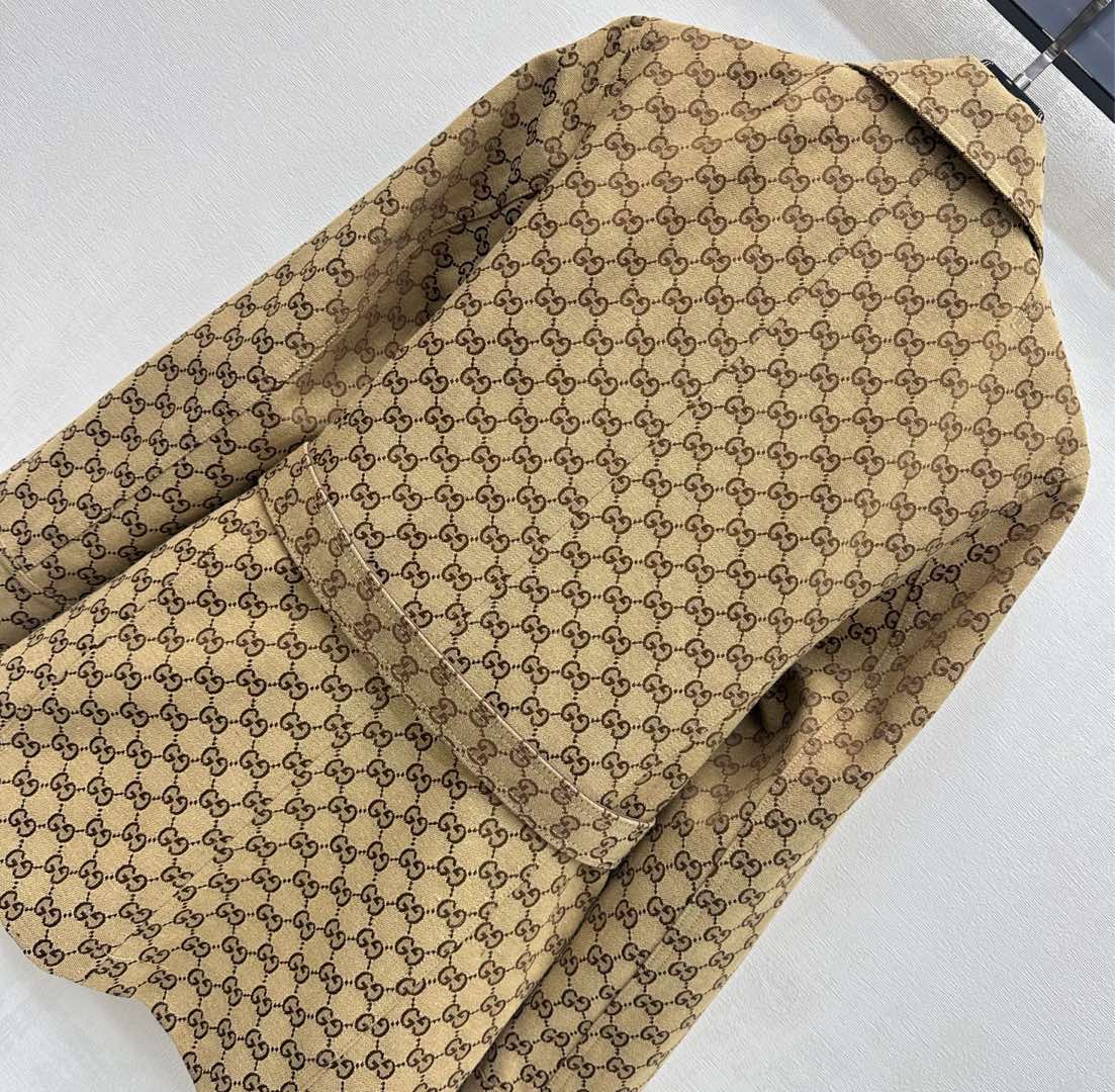 GG Jacquard Waistband Mid-Length Coat 342903