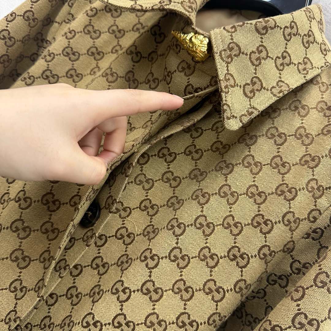GG Jacquard Waistband Mid-Length Coat 342903