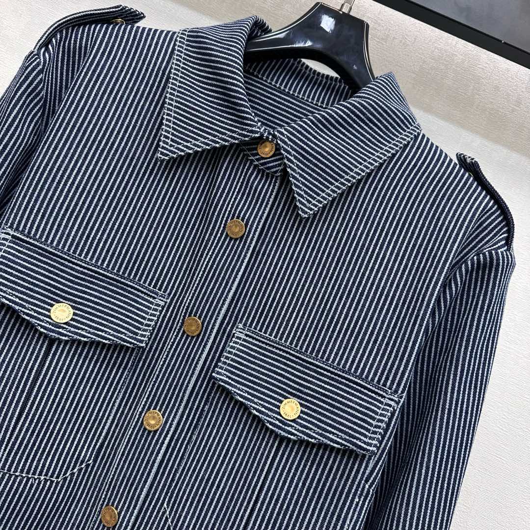 Zimmermann Patience Striped Denim Shirt Twill Cotton 350329