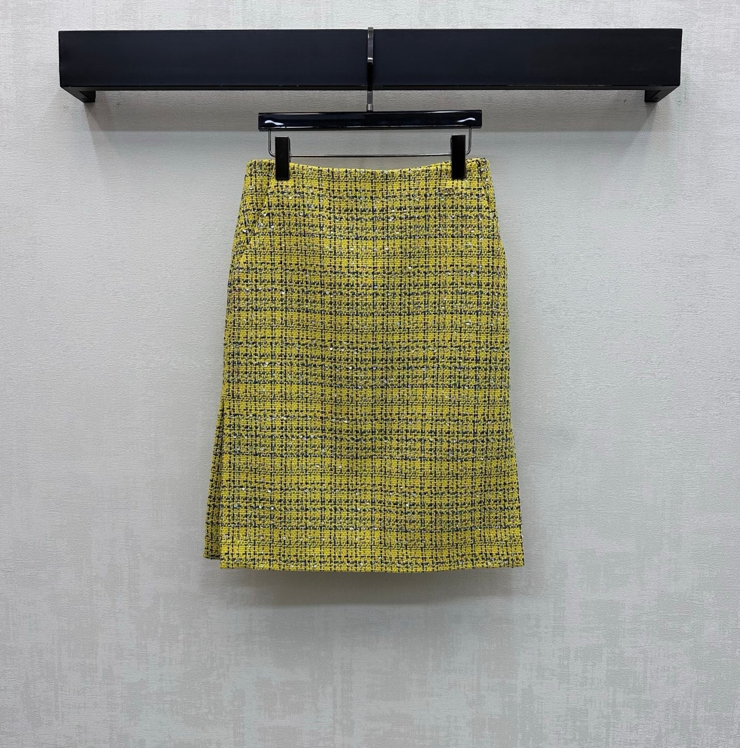 CC 26s Skirt Yellow Navy Blue Sliver Tweed 363983