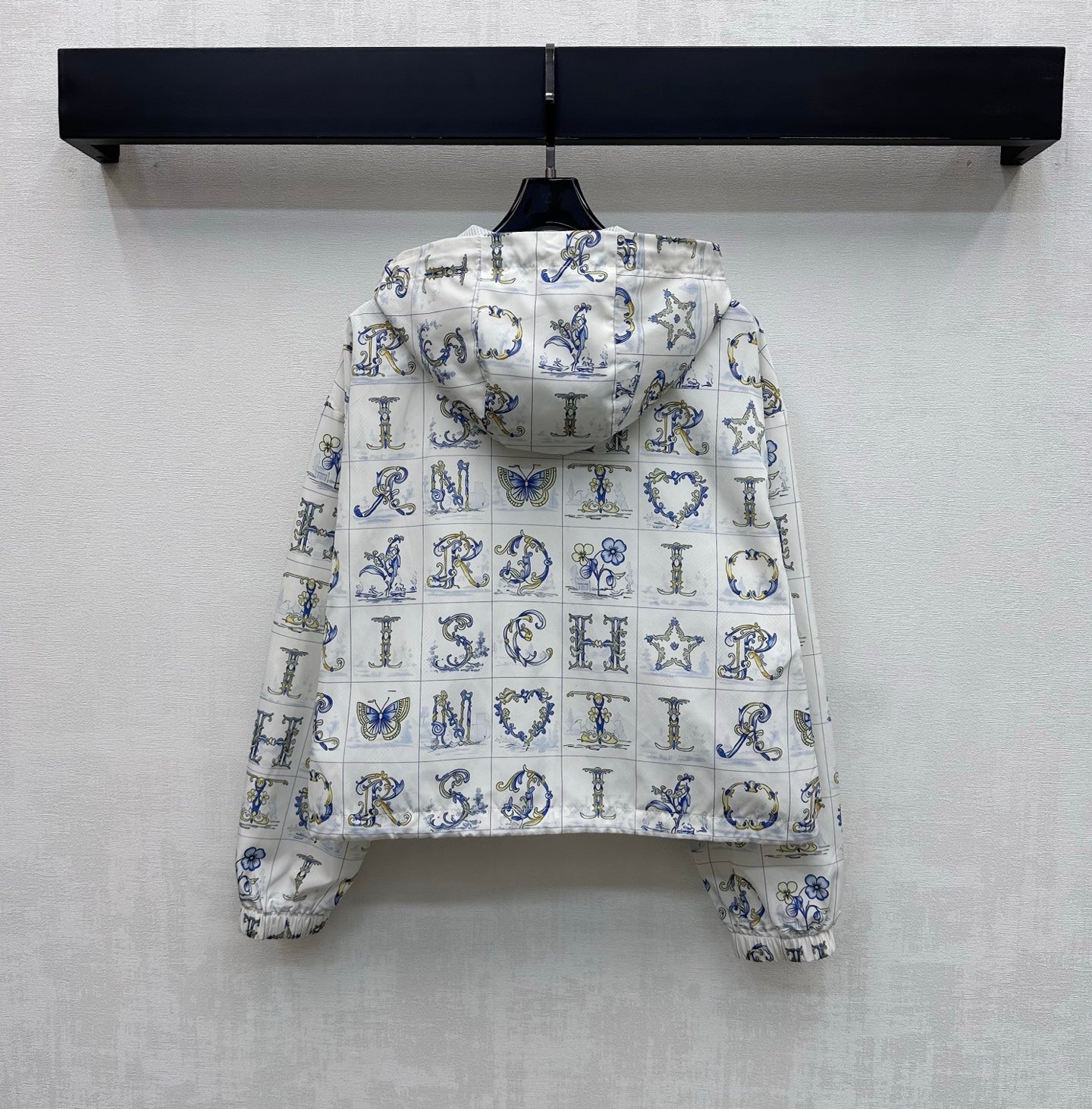 CD 26s Monogrammed Hoodie Set White Navy Blue Polyester Fiber