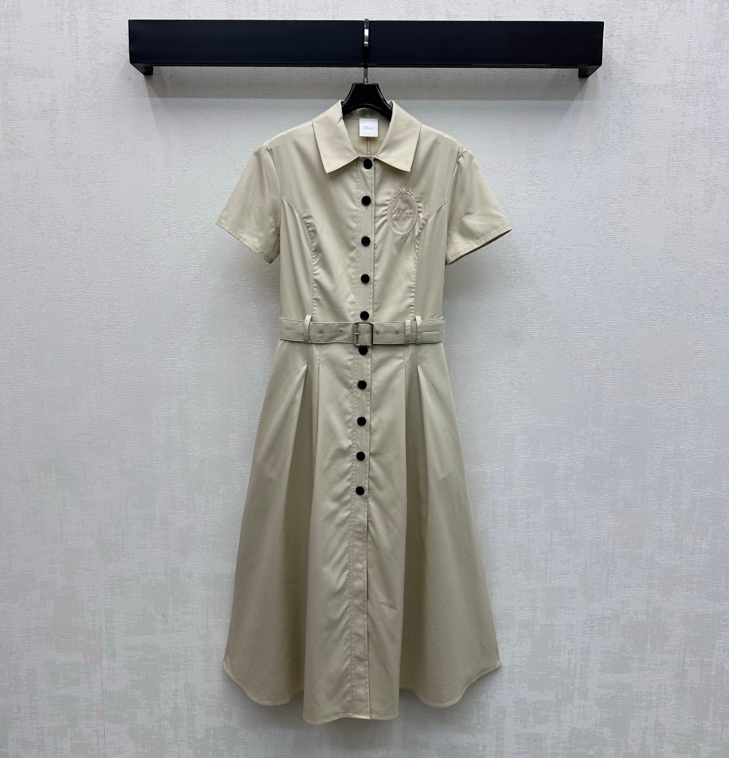 CD 26s Embroidered Logo Dress Beige Cotton Fiber 363826
