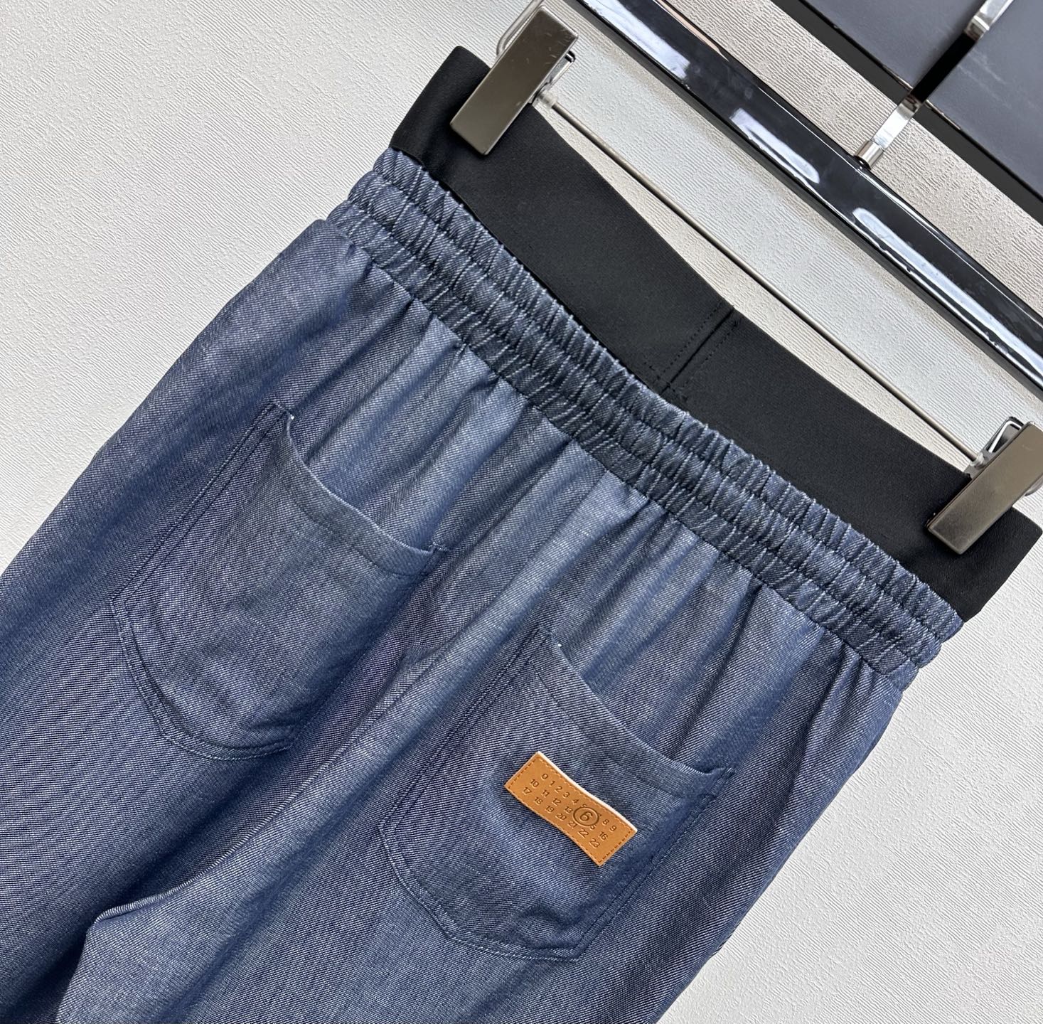 MM6 Wide-Leg Trousers Dark Blue Cotton 372382