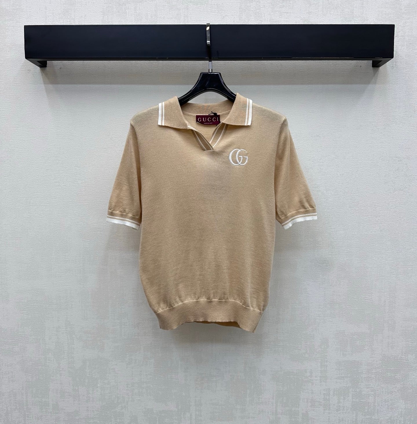 GG Polo Shirt Warm Taupe Cotton 378329