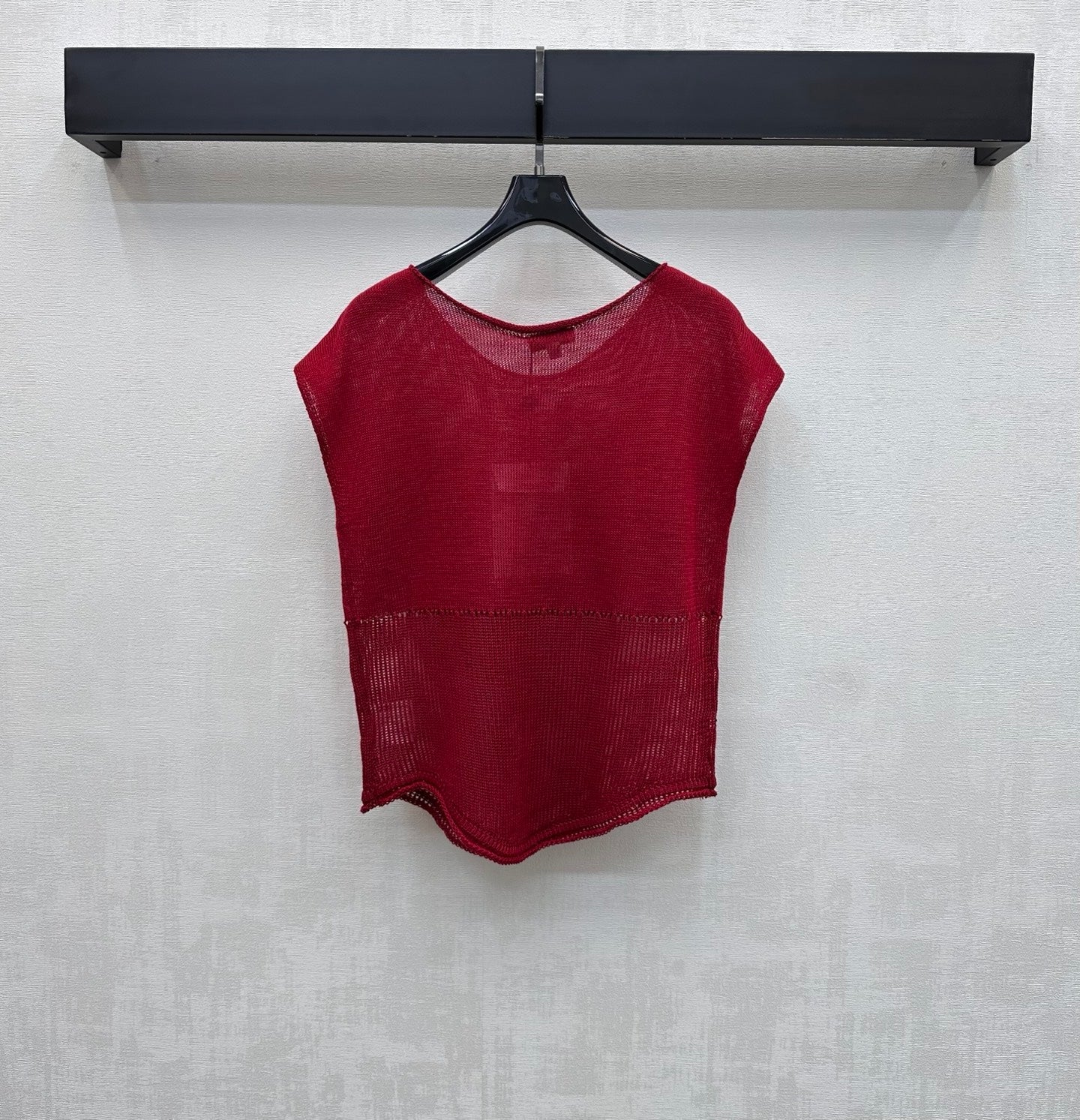 CC 26s Short-Sleeve Knit Top Red Wool Polyester 378324