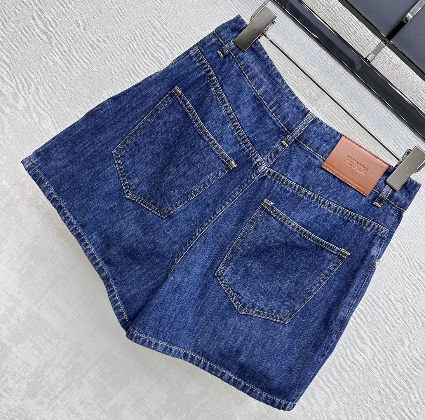 Fendi 26s Short Navy Blue Denim 378793