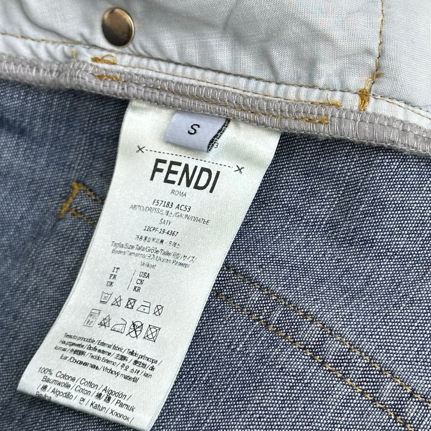 Fendi 26s Short Navy Blue Denim 378793