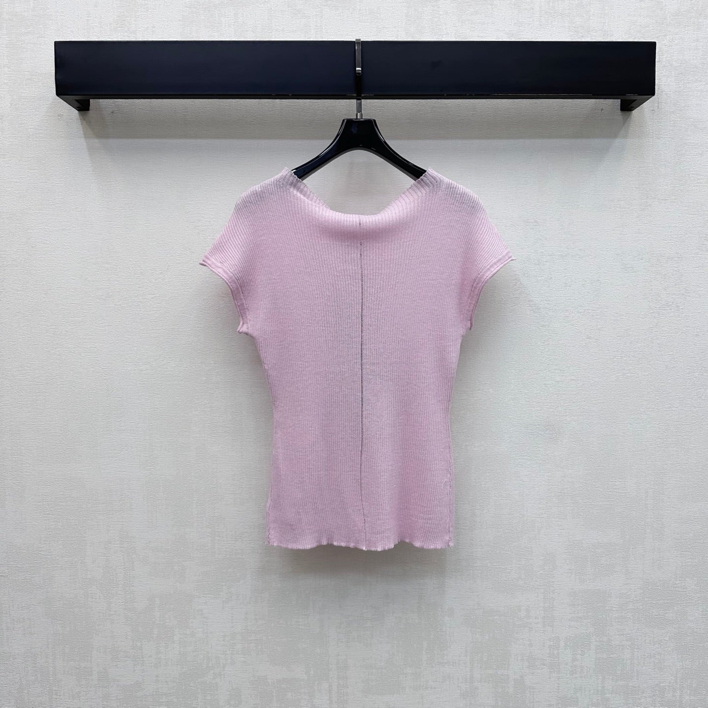 CC 26s Rose Short-Sleeved Knit Top Pink Wool 399739