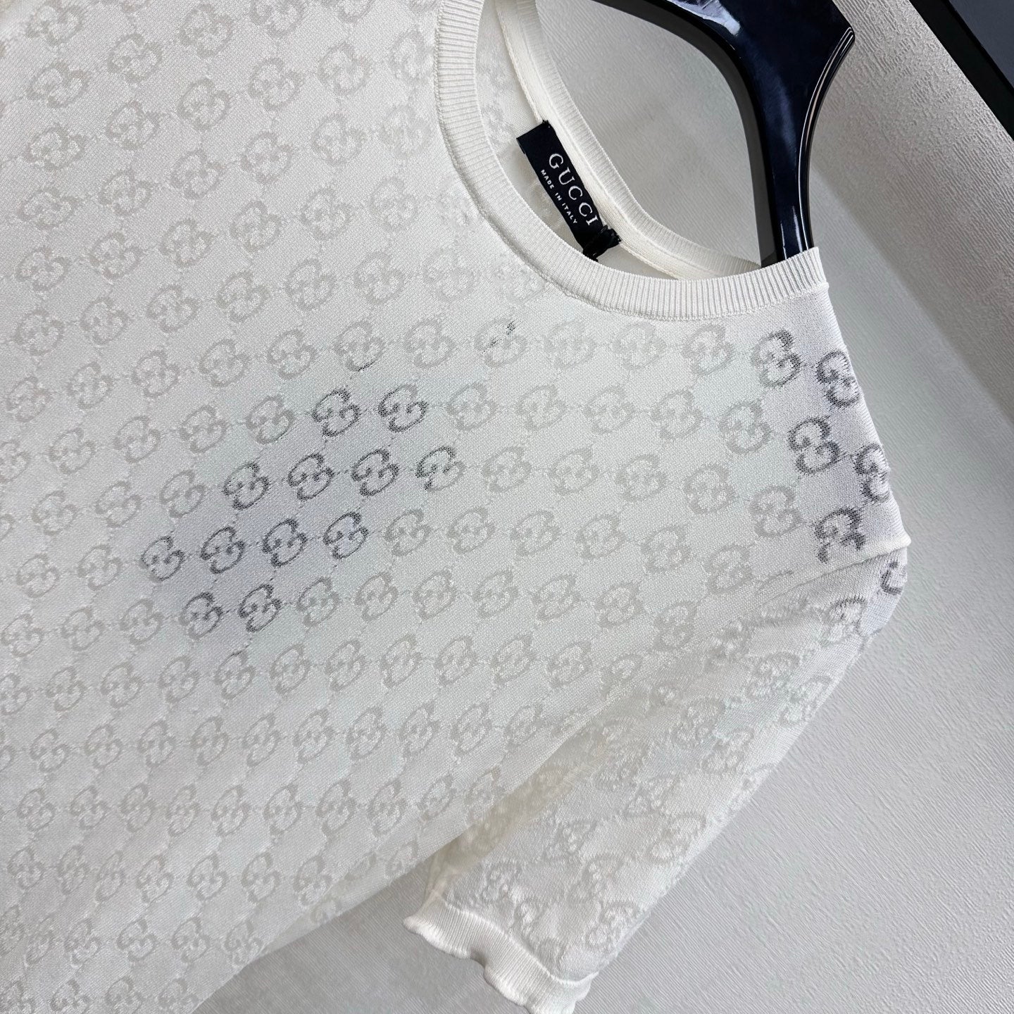 GG Devoré T-Shirt White Cotton 399744