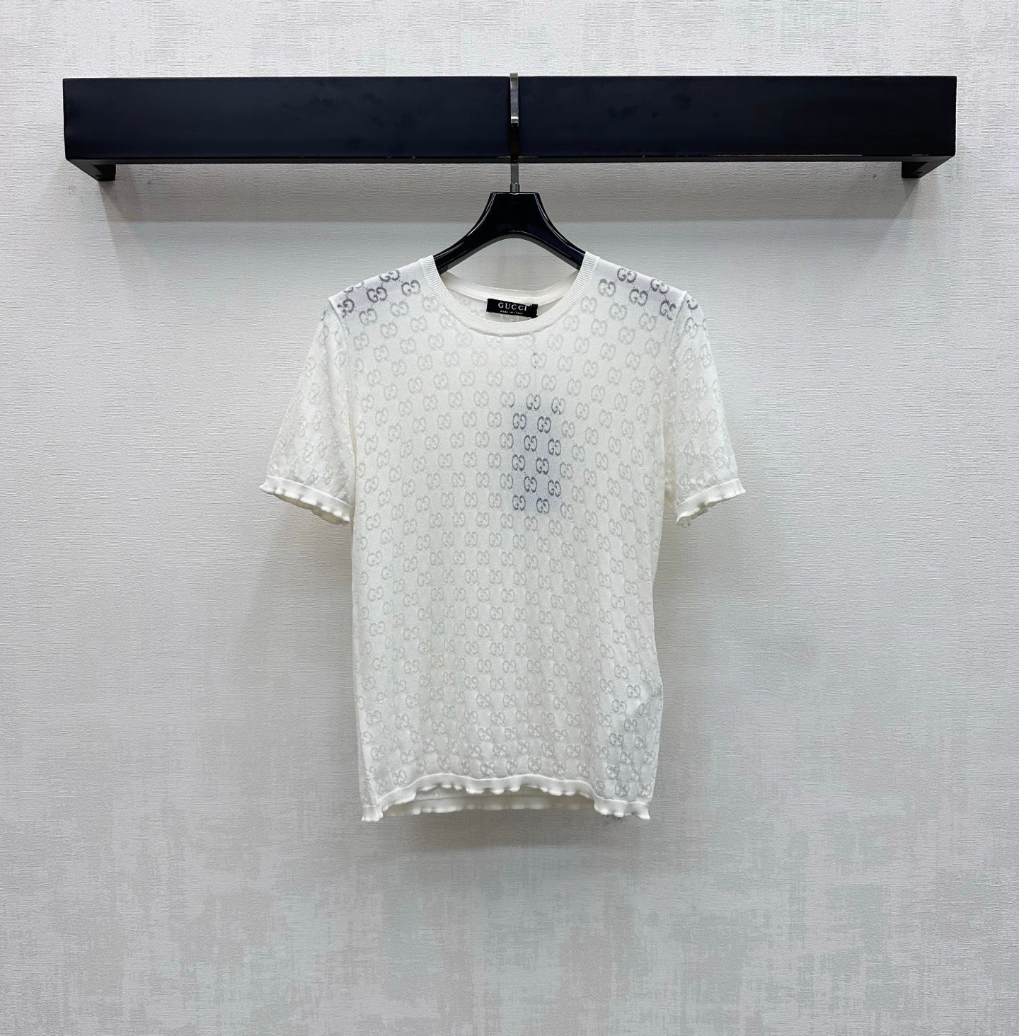 GG Devoré T-Shirt White Cotton 399744