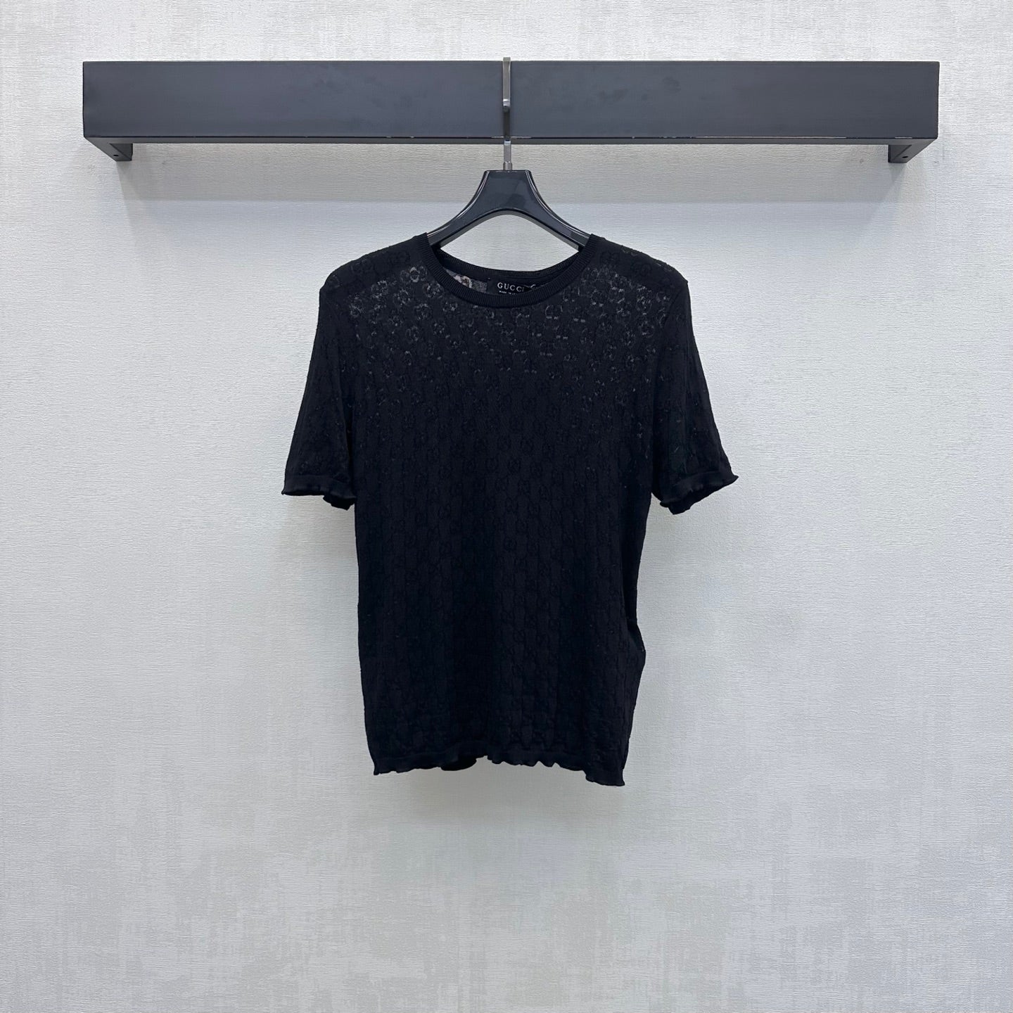 GG Devoré T-Shirt Black Cotton 399749