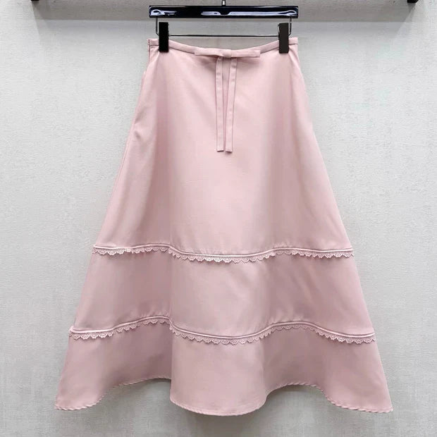 MiuMiu 2026 Midi Skirt Pink Cotton 648501